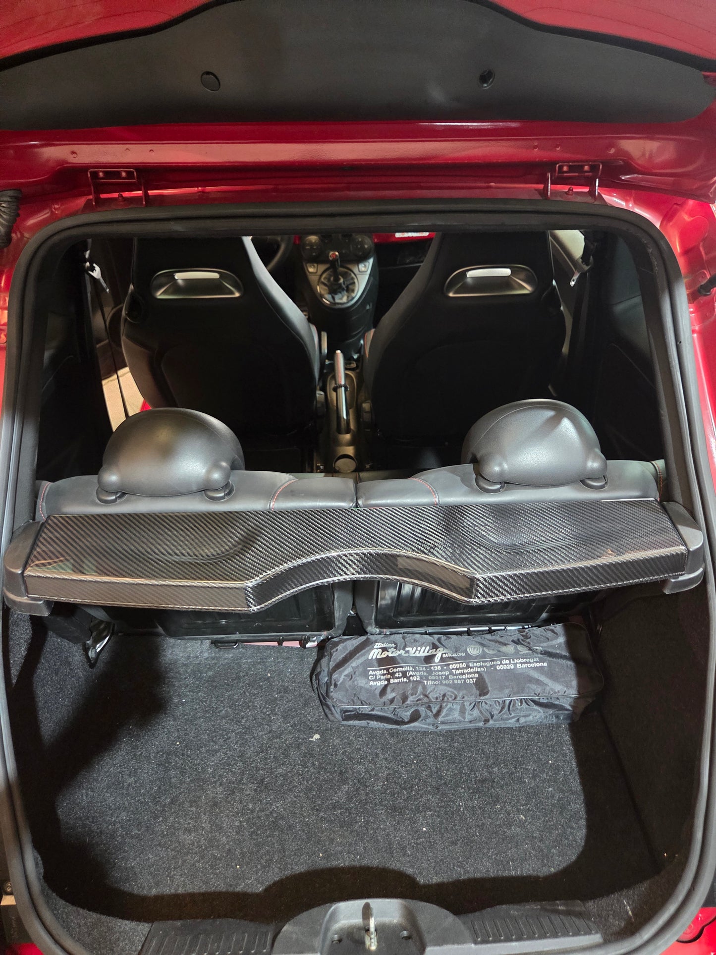 Abarth 500 595 695 Bandeja Maletero Cover Fibra de Carbono 100% Real Carbon Rear Storage rack