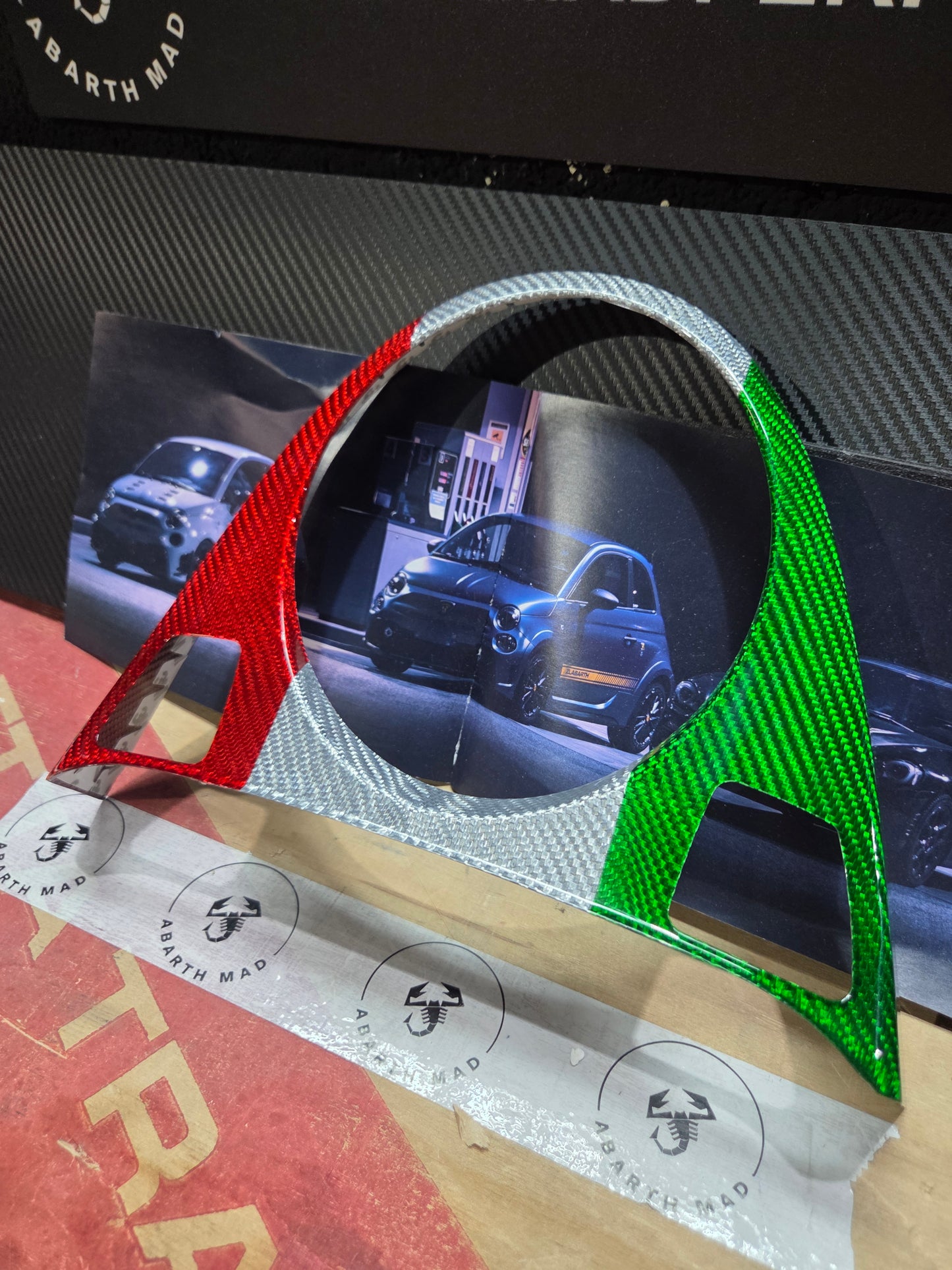 Abarth 2008-2016 Pre Restyling Pre Facelit Cover Cambio Carbono Italia 🇮🇹 Carbon Fiber Gearbox Surround