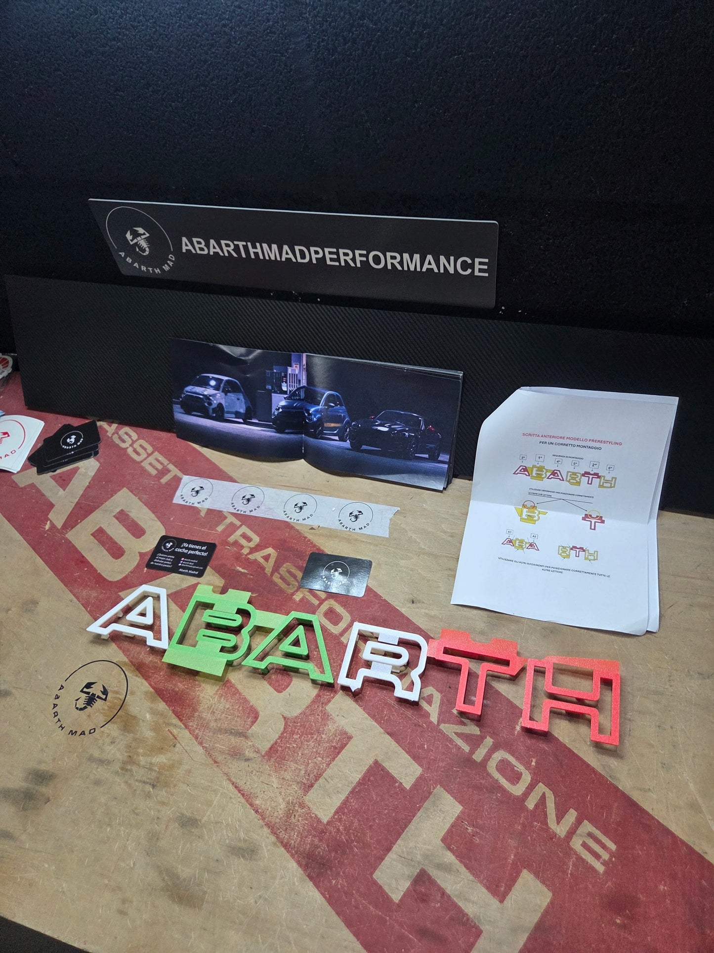 Abarth Pre Restyling 2008-2016 Letters Grille Letras 3D