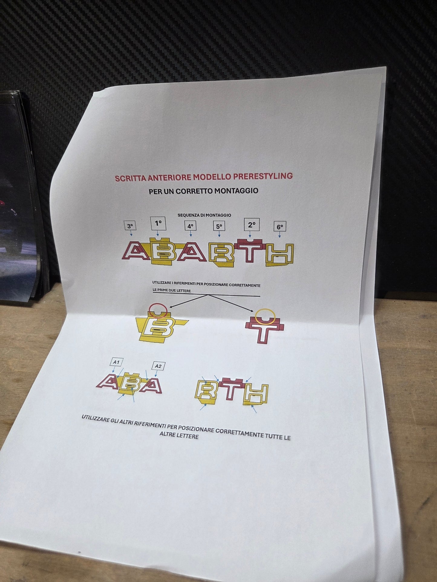 Abarth Pre Restyling 2008-2016 Letters Grille Letras 3D