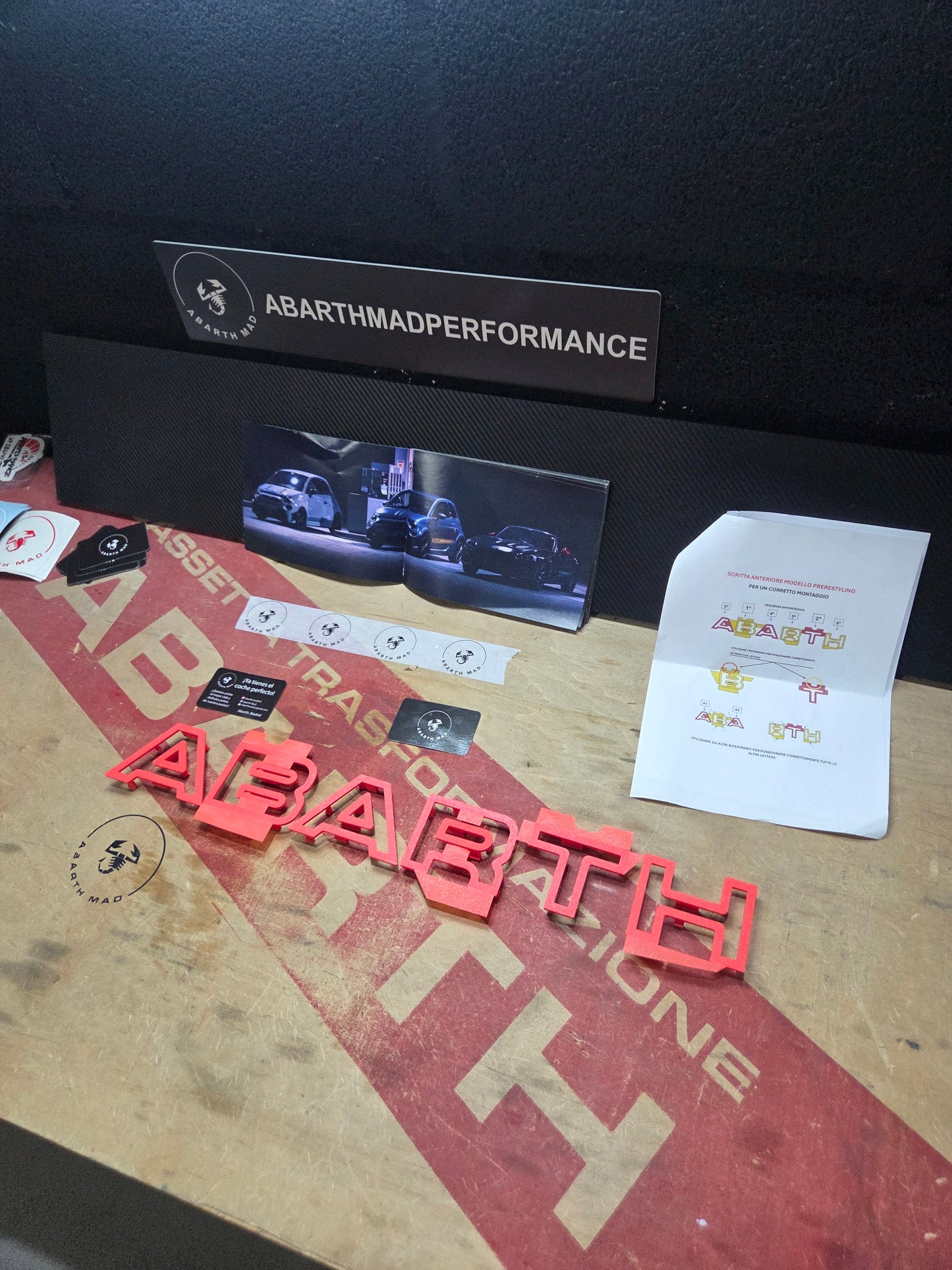 Abarth Pre Restyling 2008-2016 Letters Grille Letras 3D