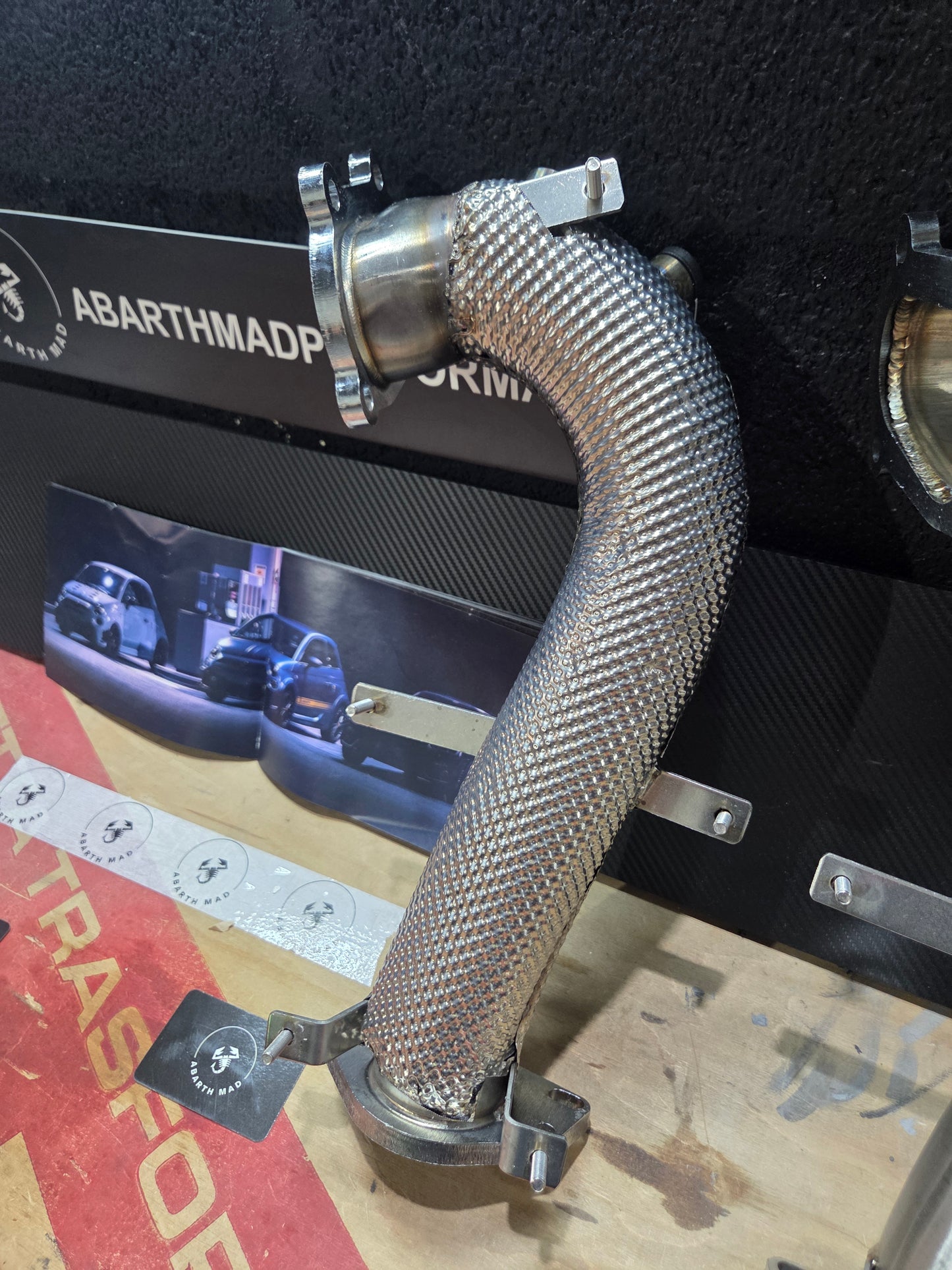 NEW!! Abarth Alfa Downpipe IHI or Garret 1446 Anticalorica Heat Shield Protection