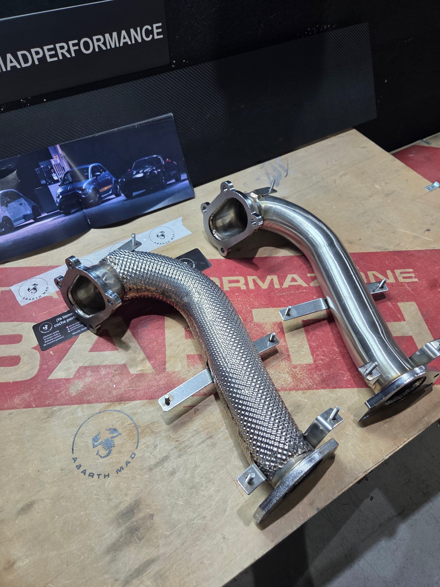 NEW!! Abarth Alfa Downpipe IHI or Garret 1446 Anticalorica Heat Shield Protection