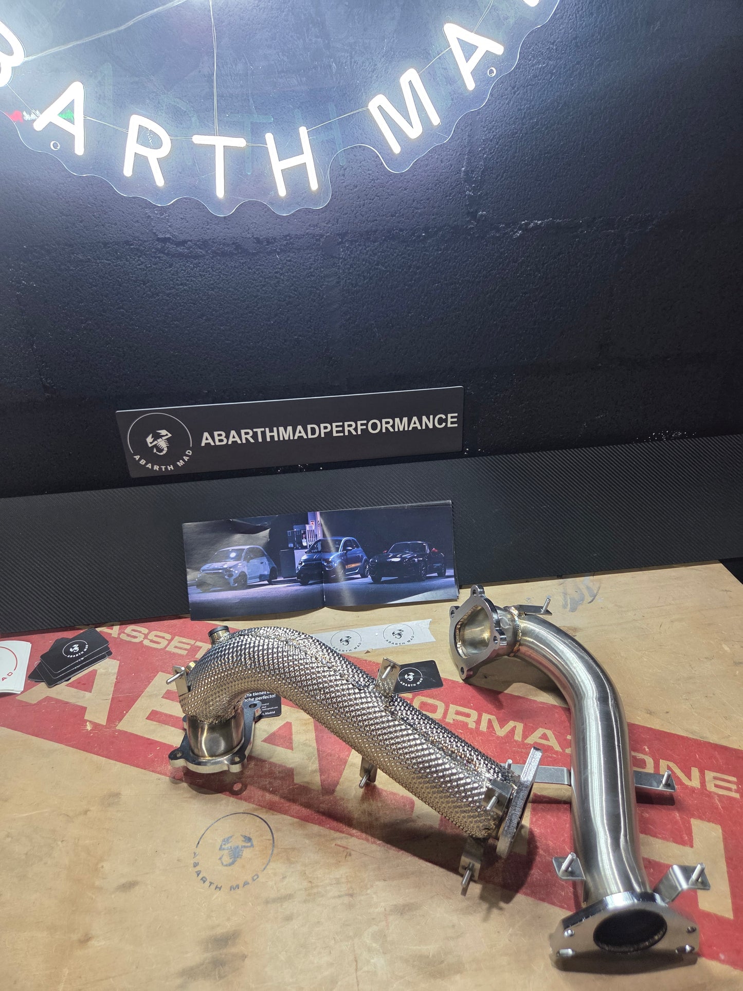 NEW!! Abarth Alfa Downpipe IHI or Garret 1446 Anticalorica Heat Shield Protection