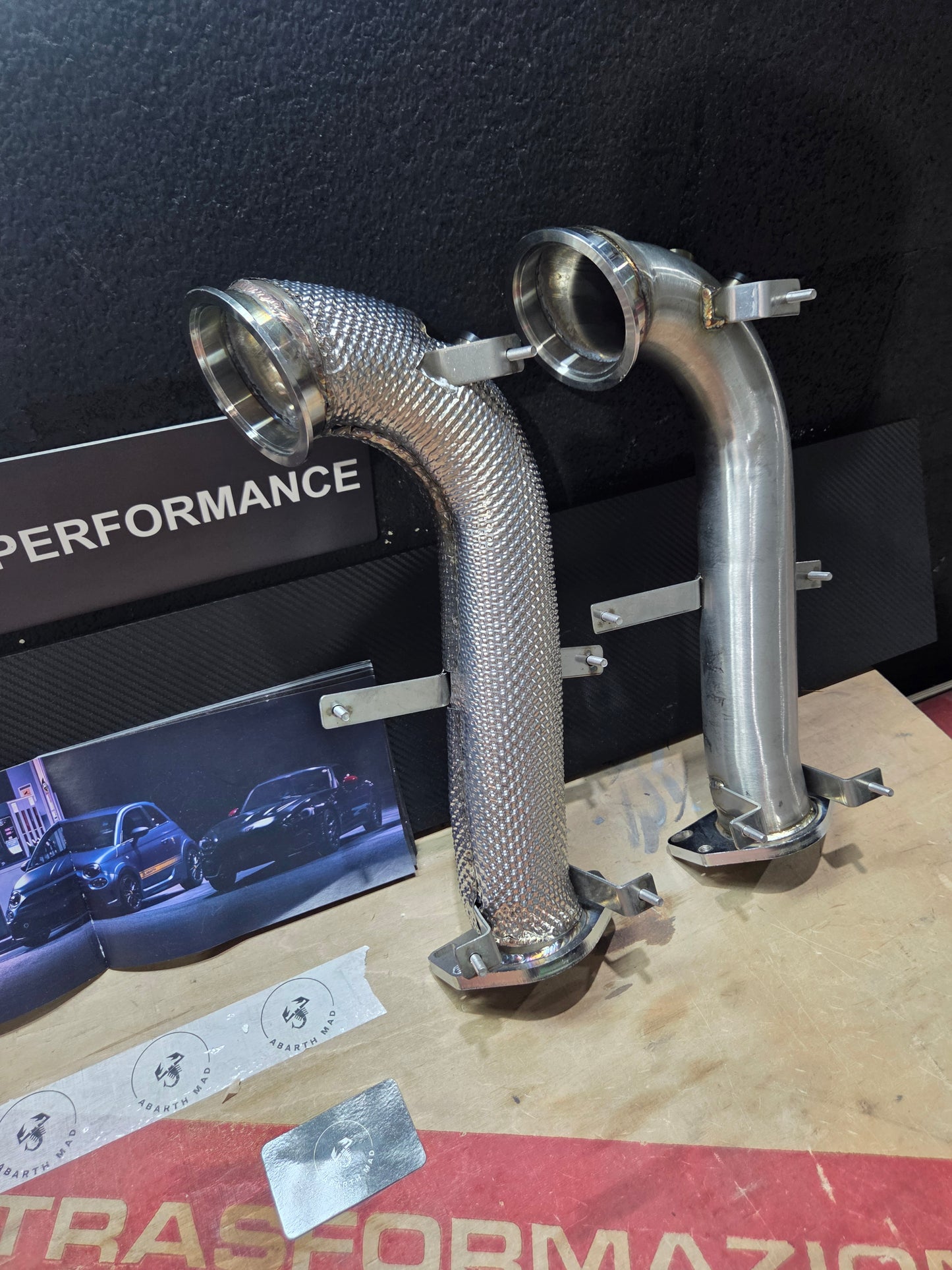 NEW!! Abarth Alfa Downpipe IHI or Garret 1446 Anticalorica Heat Shield Protection