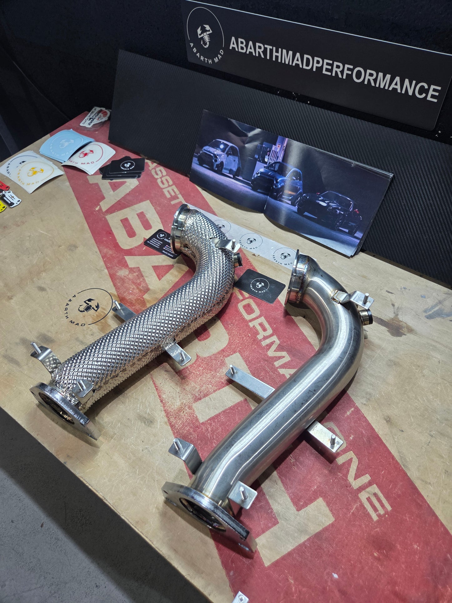 NEW!! Abarth Alfa Downpipe IHI or Garret 1446 Anticalorica Heat Shield Protection