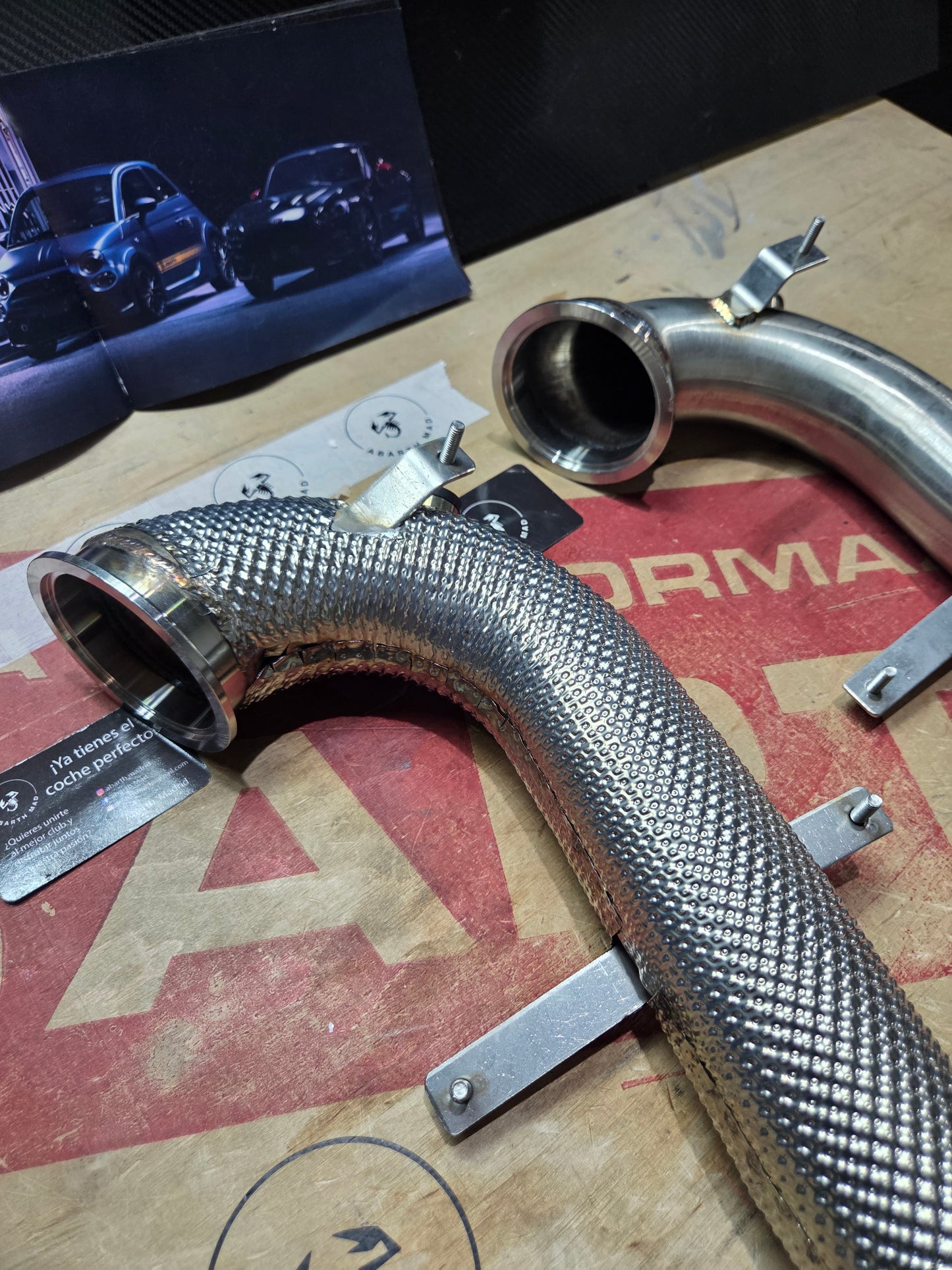 NEW!! Abarth Alfa Downpipe IHI or Garret 1446 Anticalorica Heat Shield Protection