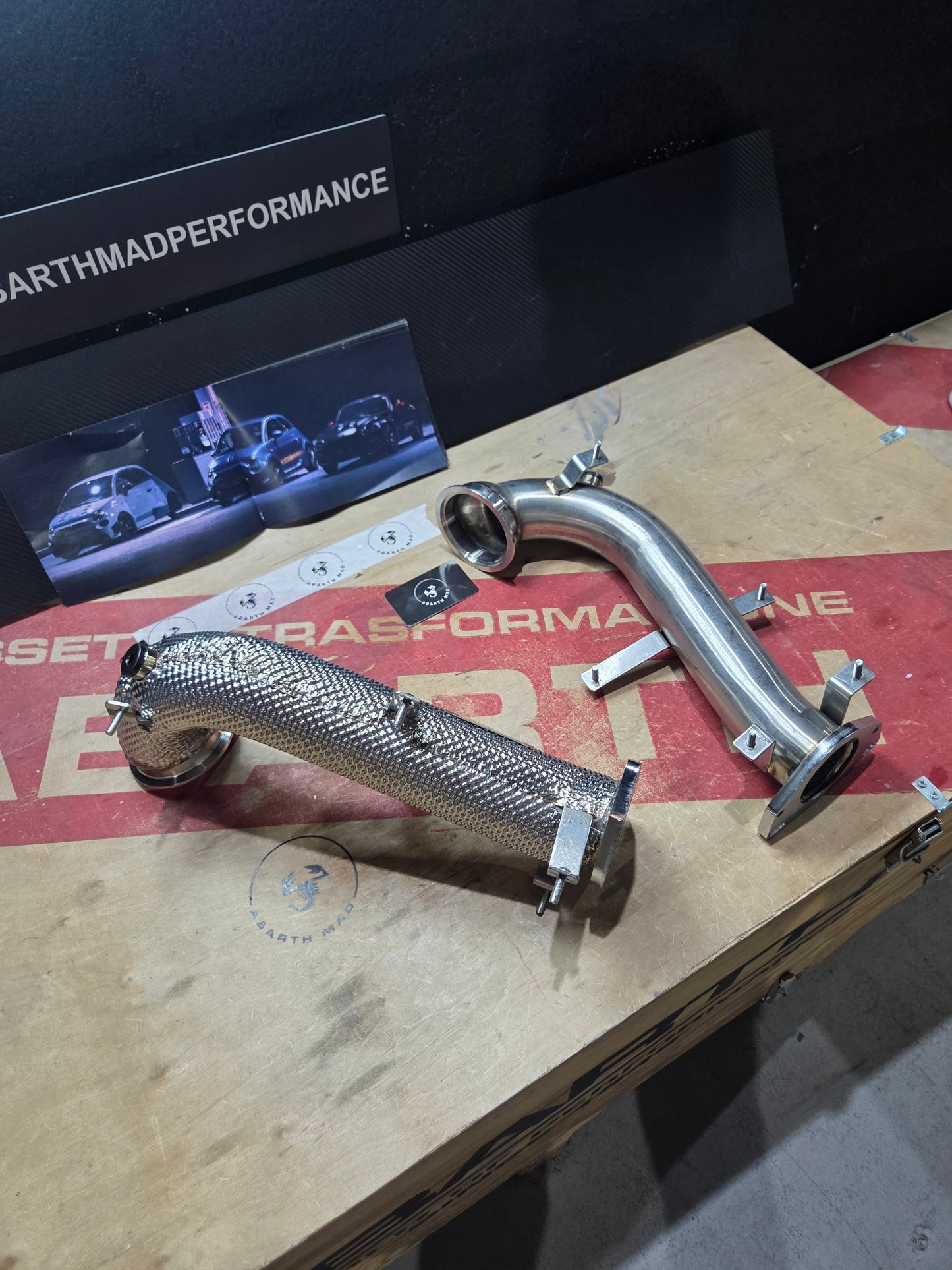 NEW!! Abarth Alfa Downpipe IHI or Garret 1446 Anticalorica Heat Shield Protection