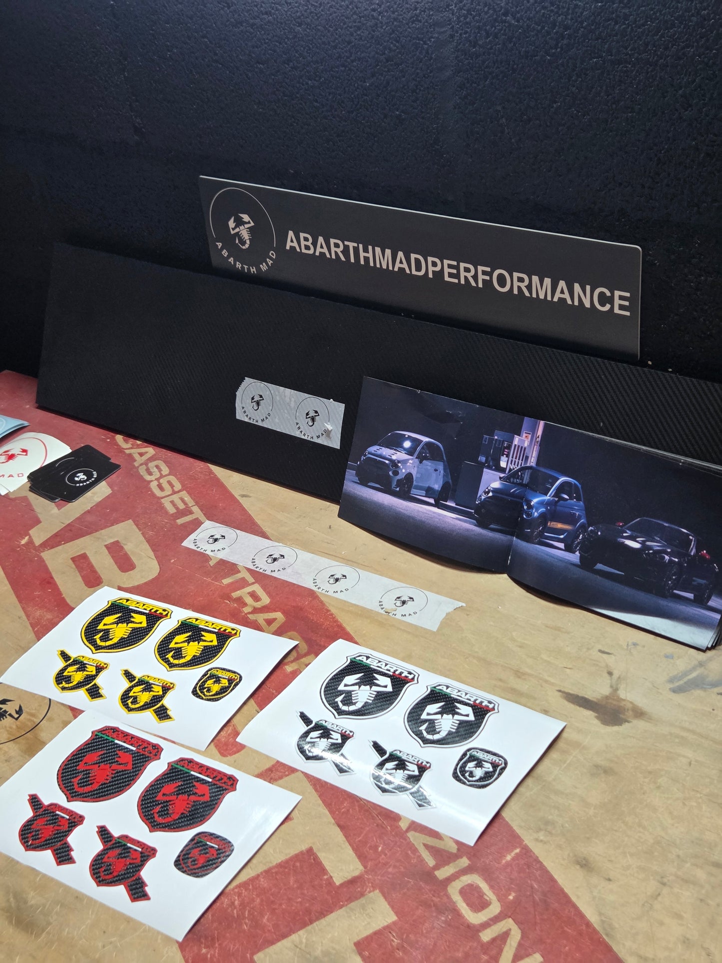 Abarth Carbon Kit Logos Vinilo Emblemas Copri (5 vinilos)