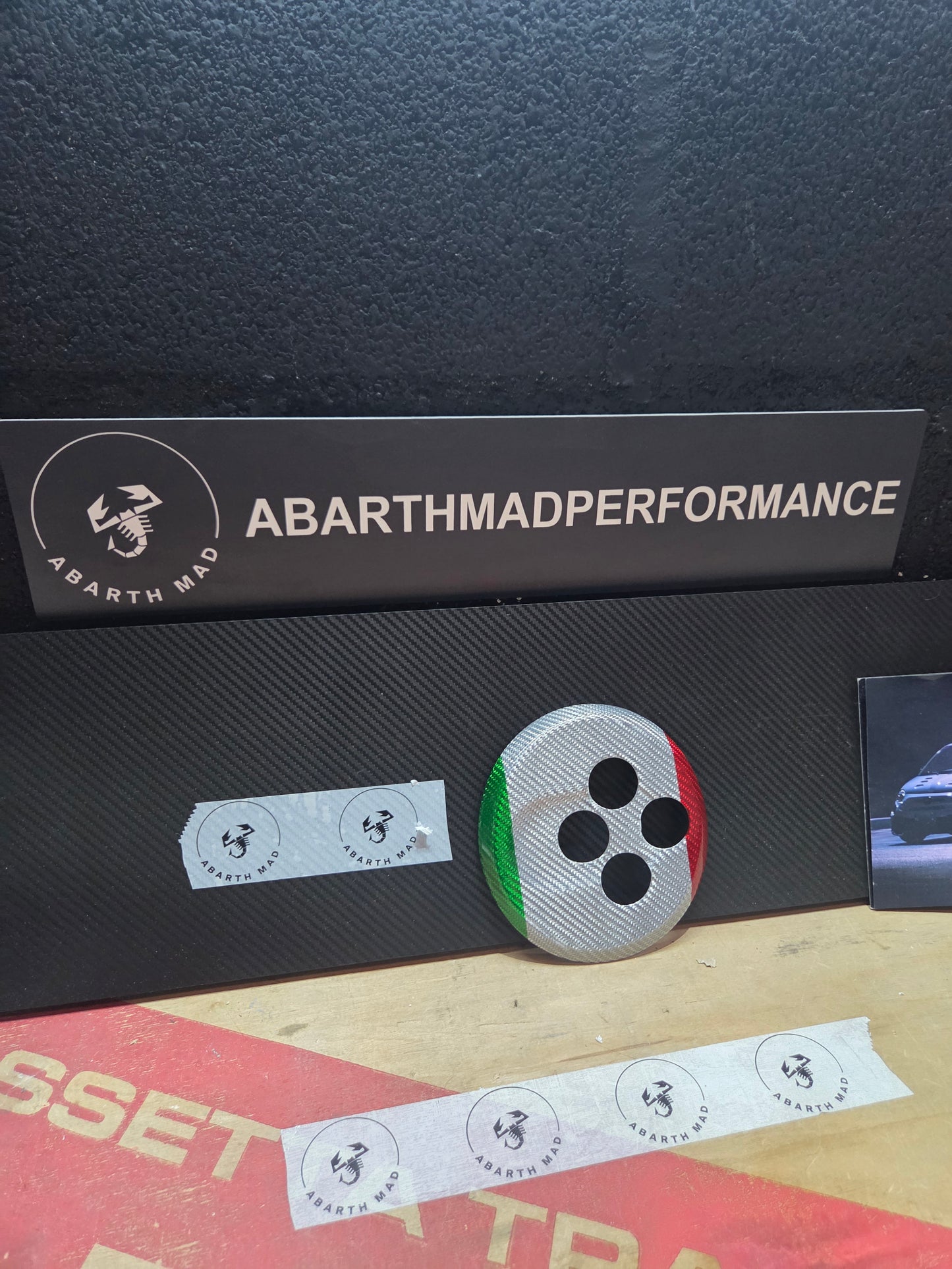 Abarth Cover Cambio MTA Gearbox Caja Automática Carbon Fiber Italia 🇮🇹 100% Real