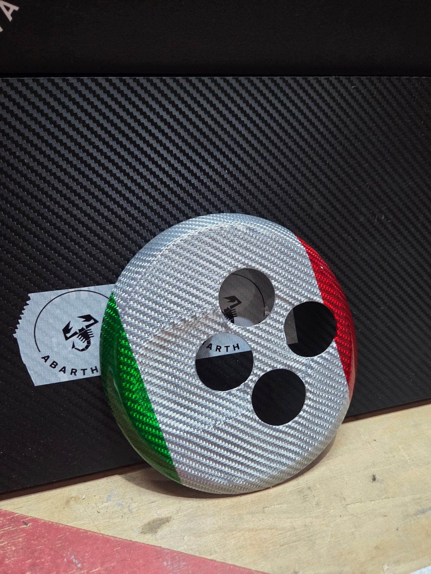 Abarth Cover Cambio MTA Gearbox Caja Automática Carbon Fiber Italia 🇮🇹 100% Real