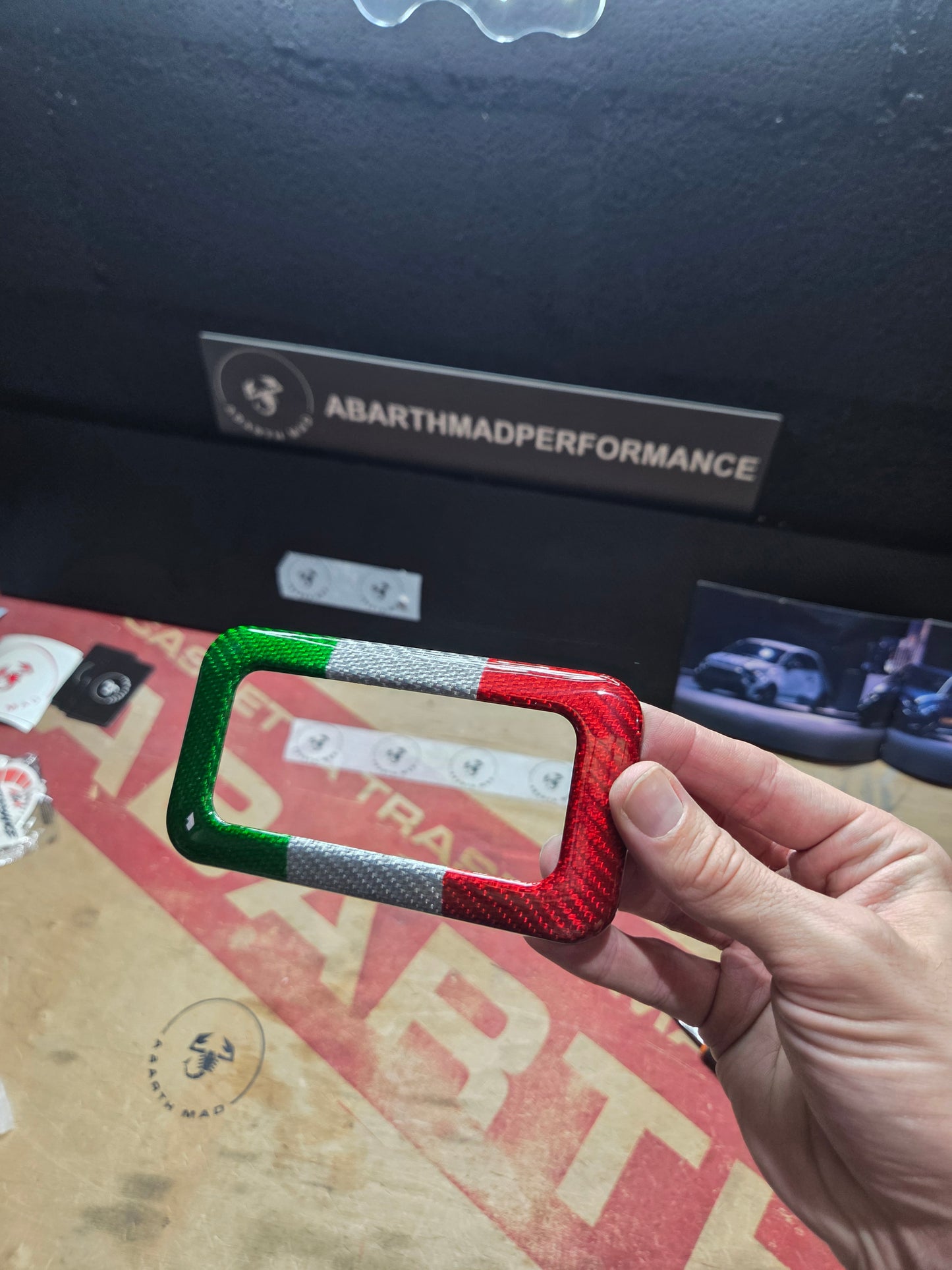Abarth Fiat Cover Fibra de Carbono Italia 🇮🇹 Luz Techo Dom Light