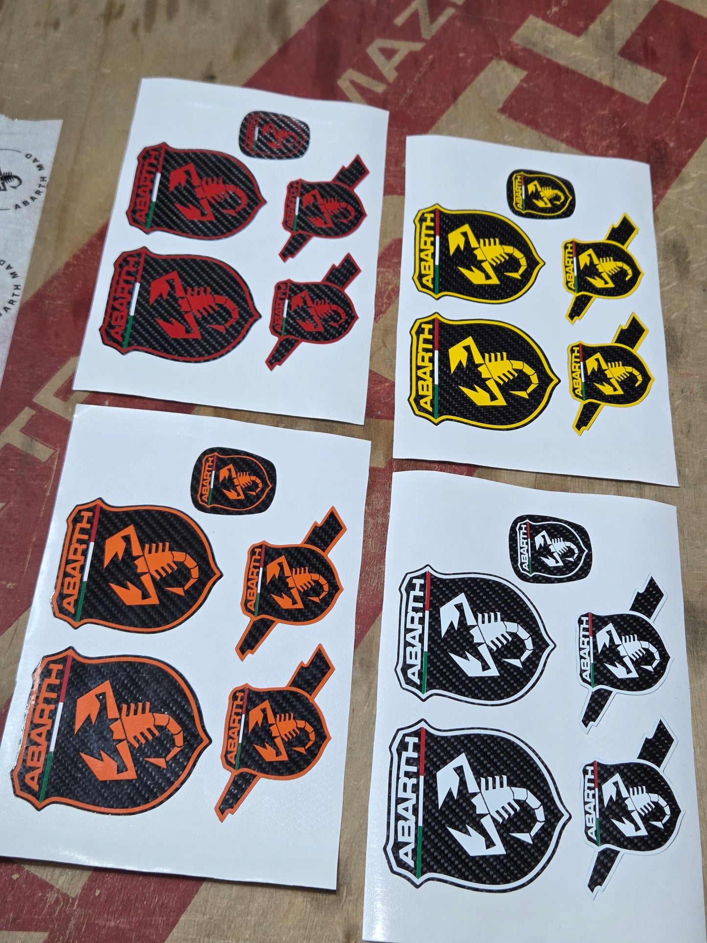 Abarth Carbon Kit Logos Vinilo Emblemas Copri (5 vinilos)
