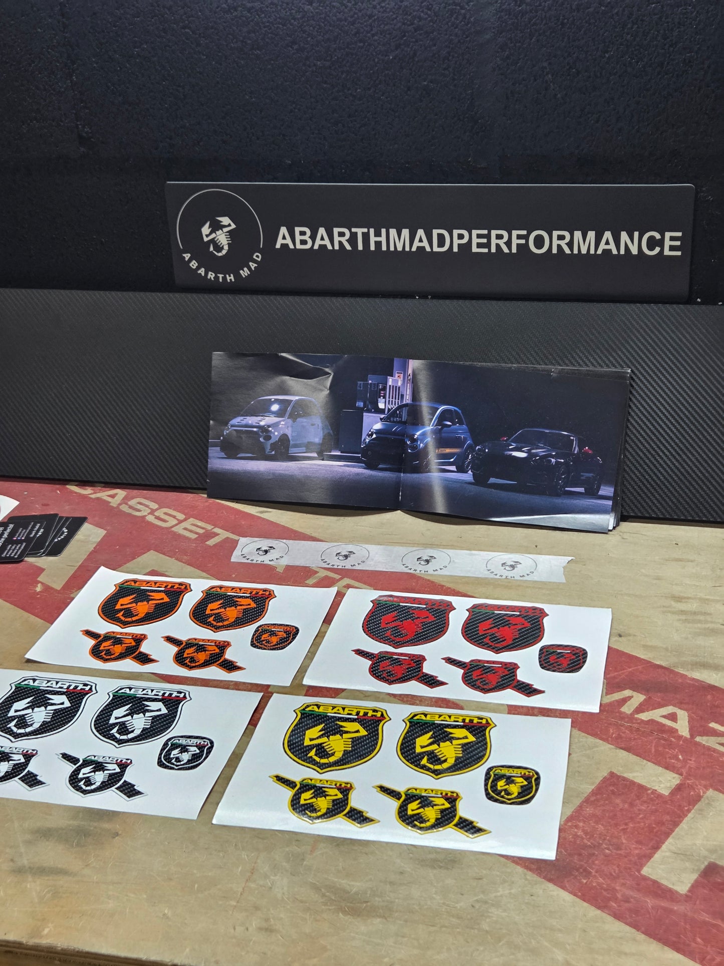 Abarth Carbon Kit Logos Vinilo Emblemas Copri (5 vinilos)