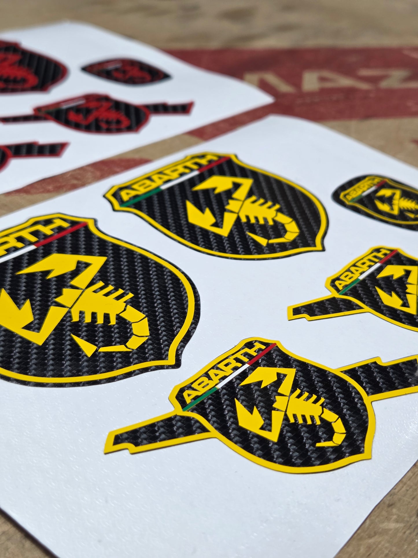 Abarth Carbon Kit Logos Vinilo Emblemas Copri (5 vinilos)