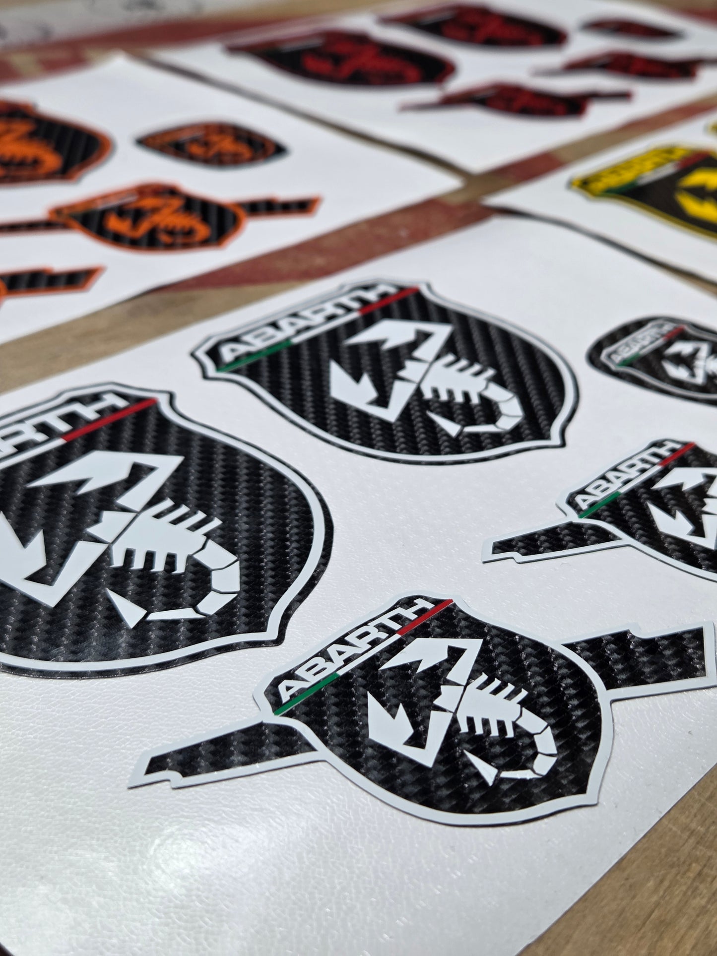 Abarth Carbon Kit Logos Vinilo Emblemas Copri (5 vinilos)