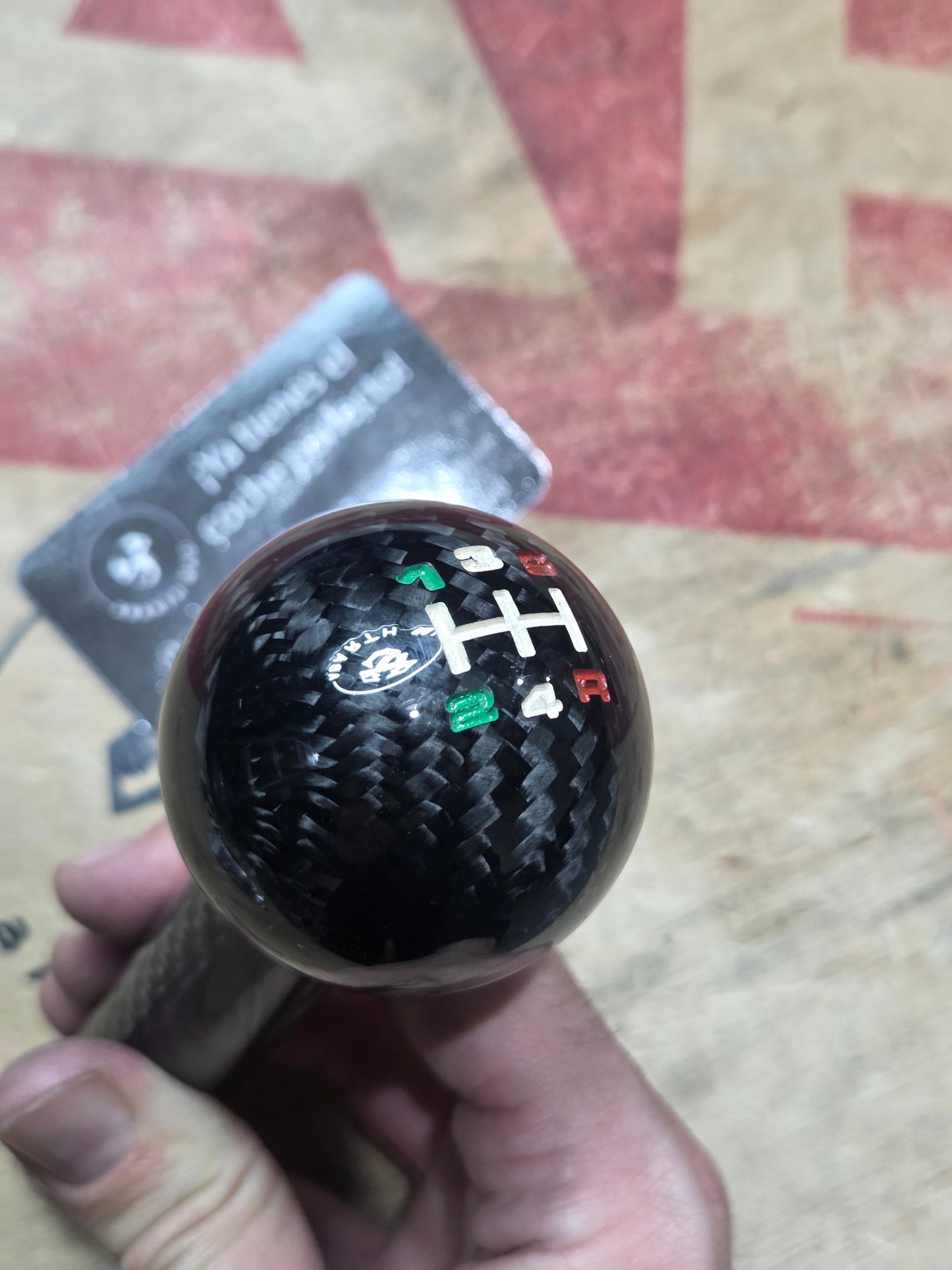 Abarth Carbon Ball Gear Knob 🔴🟡