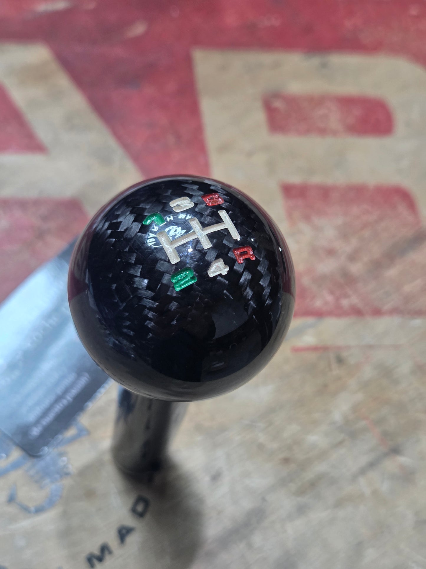 Abarth Carbon Ball Gear Knob 🔴🟡
