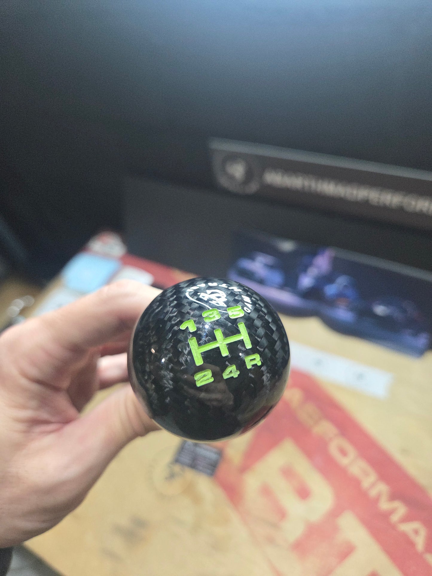 Abarth Carbon Ball Gear Knob 🔴🟡