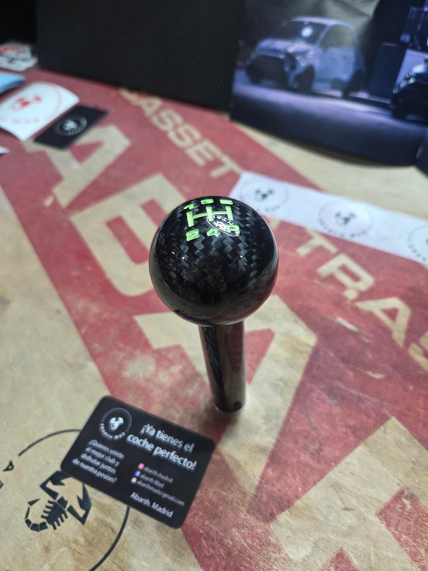 Abarth Carbon Ball Gear Knob 🔴🟡