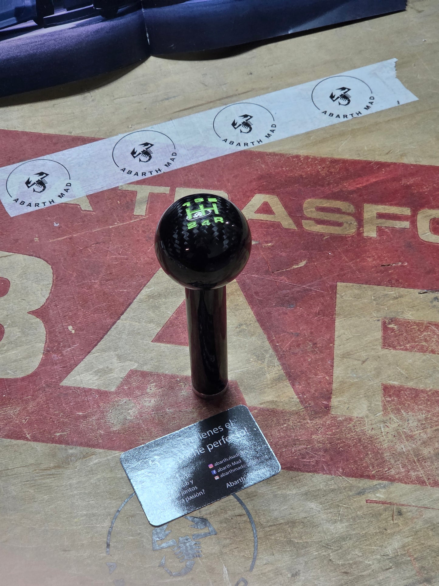 Abarth Carbon Ball Gear Knob 🔴🟡