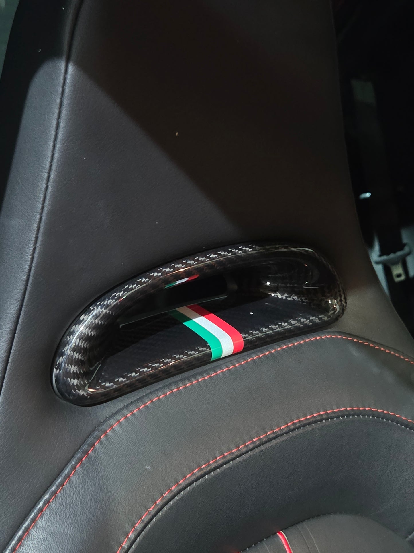 Abarth Fibra de Carbono Cover Reposacabezas Asientos OEM No Sabelt Headrest Seats (4 piezas)