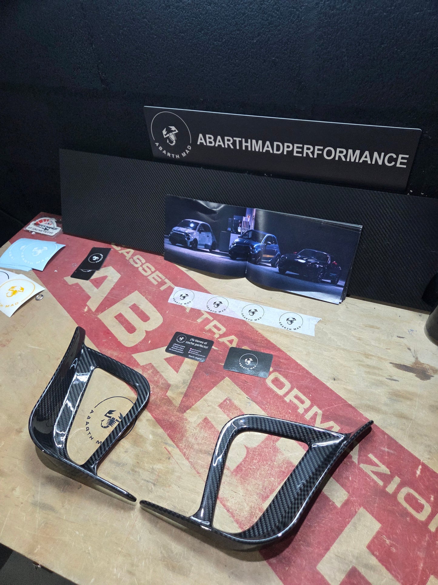 Abarth 2016+ Restyling Carbon Fiber Flap Canard Side Grille Extreme Rejilla Lateral Alerones