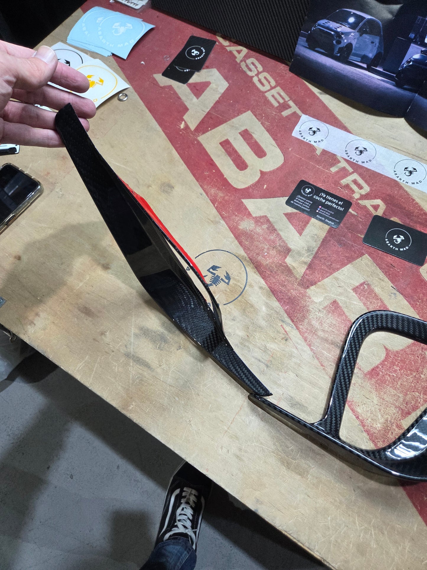 Abarth 2016+ Restyling Carbon Fiber Flap Canard Side Grille Extreme Rejilla Lateral Alerones