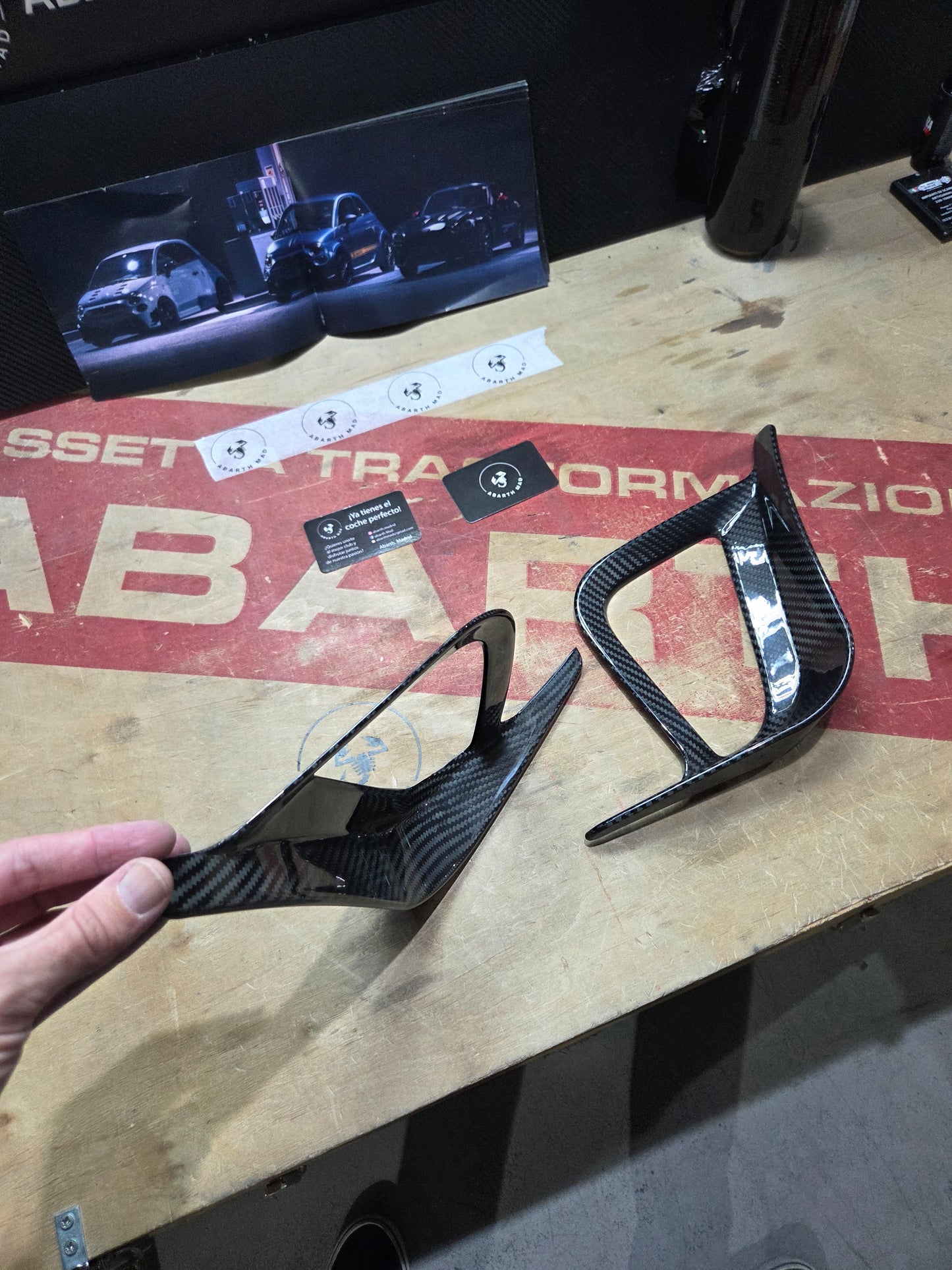 Abarth 2016+ Restyling Carbon Fiber Flap Canard Side Grille Extreme Rejilla Lateral Alerones