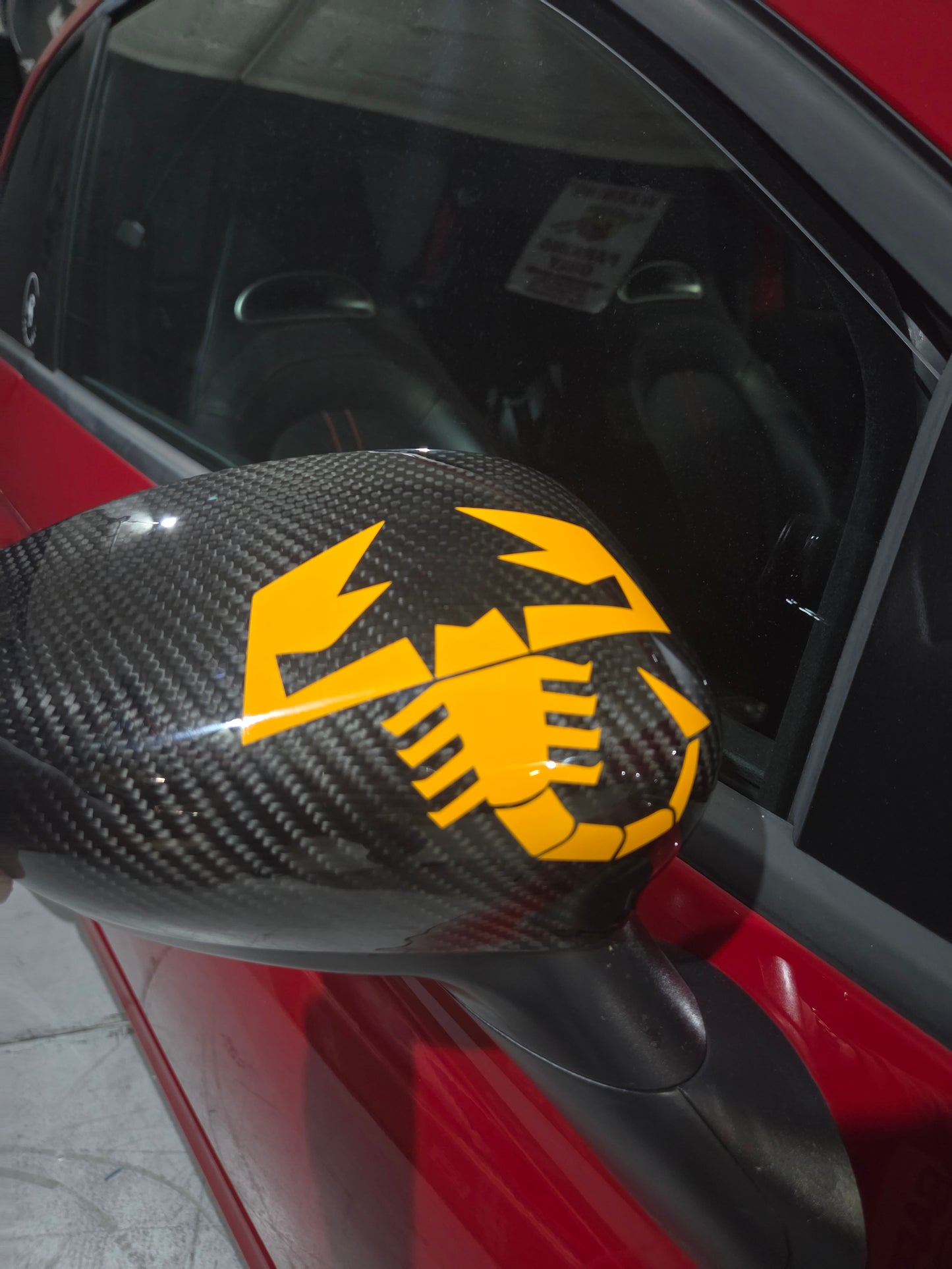 Abarth Fiat Carcasa Retrovisores Espejos Mirror Fibra de Carbono Vinilo Lacado