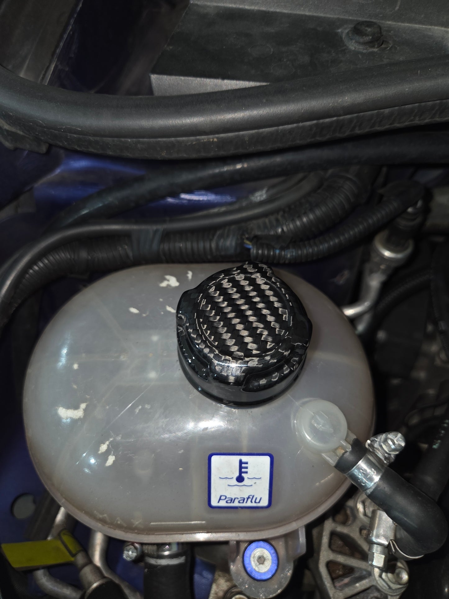 Abarth 500 595 695 Tapones (3) Motor Carbon Fiber Engine Bay Cover Cap Oil, Brake & Water Carbono