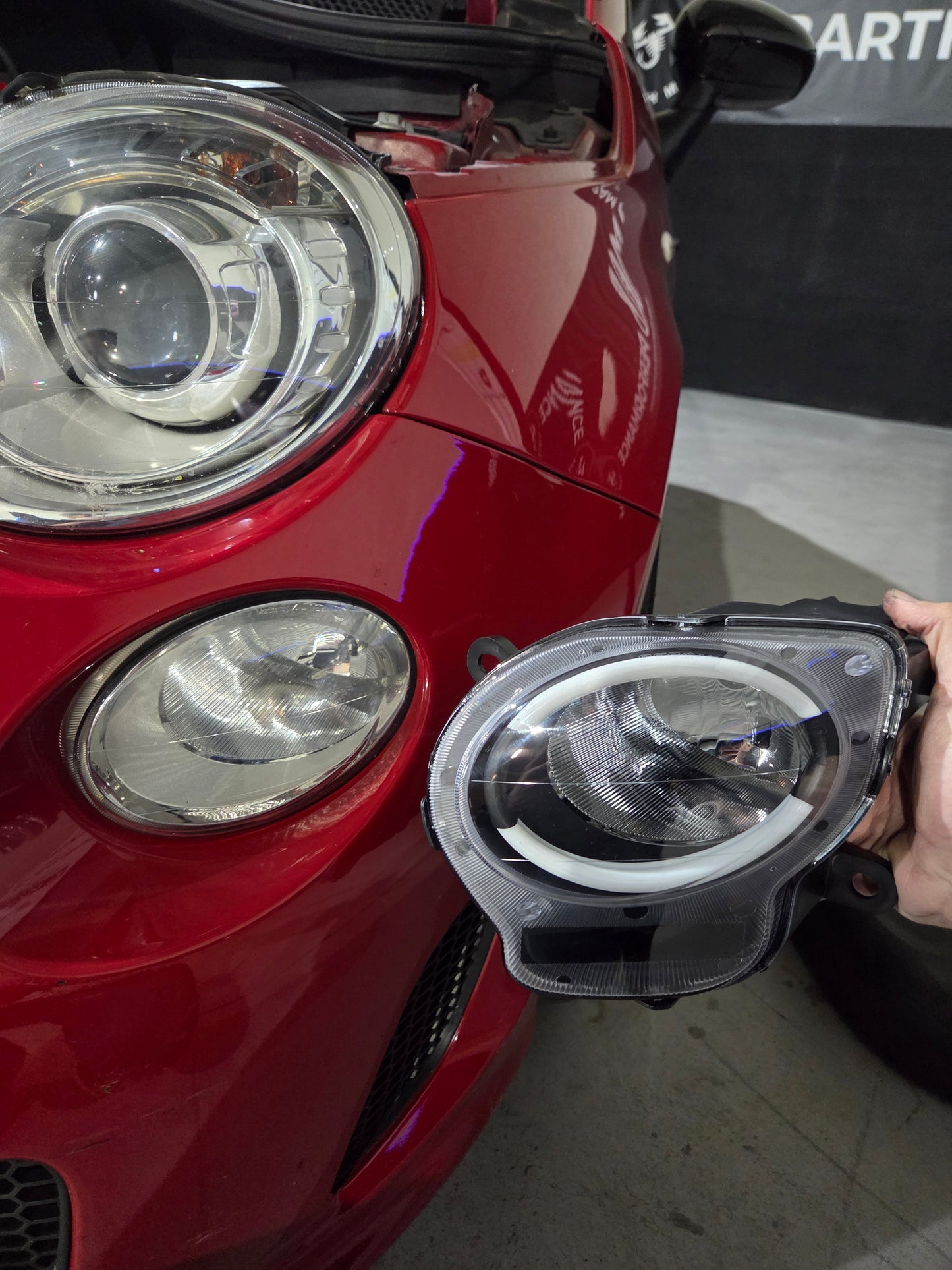 Abarth 500 595 695 Custom Led Painted DRL Daylights Diurnos Faros Lights