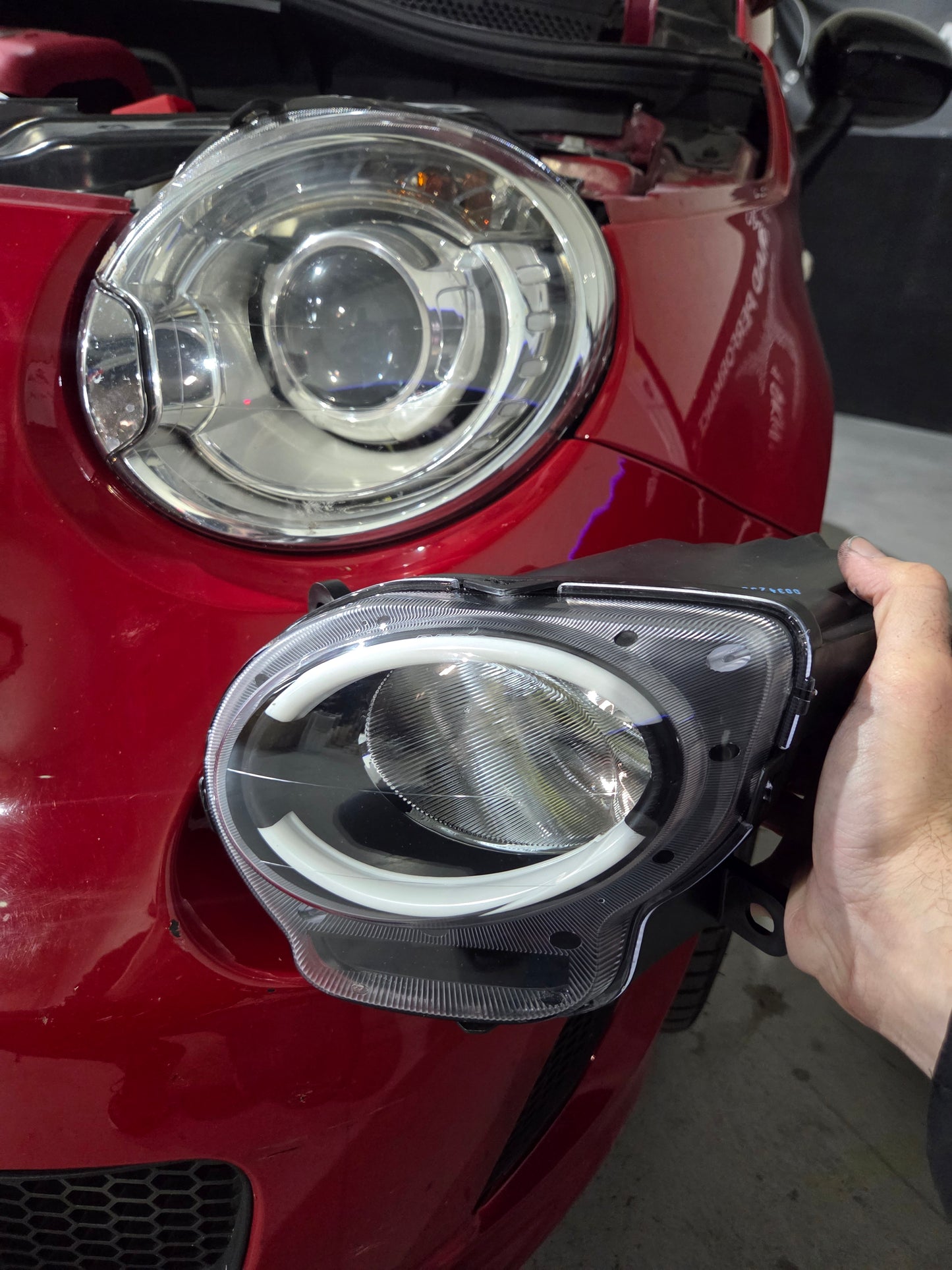 Abarth 500 595 695 Custom Led Painted DRL Daylights Diurnos Faros Lights