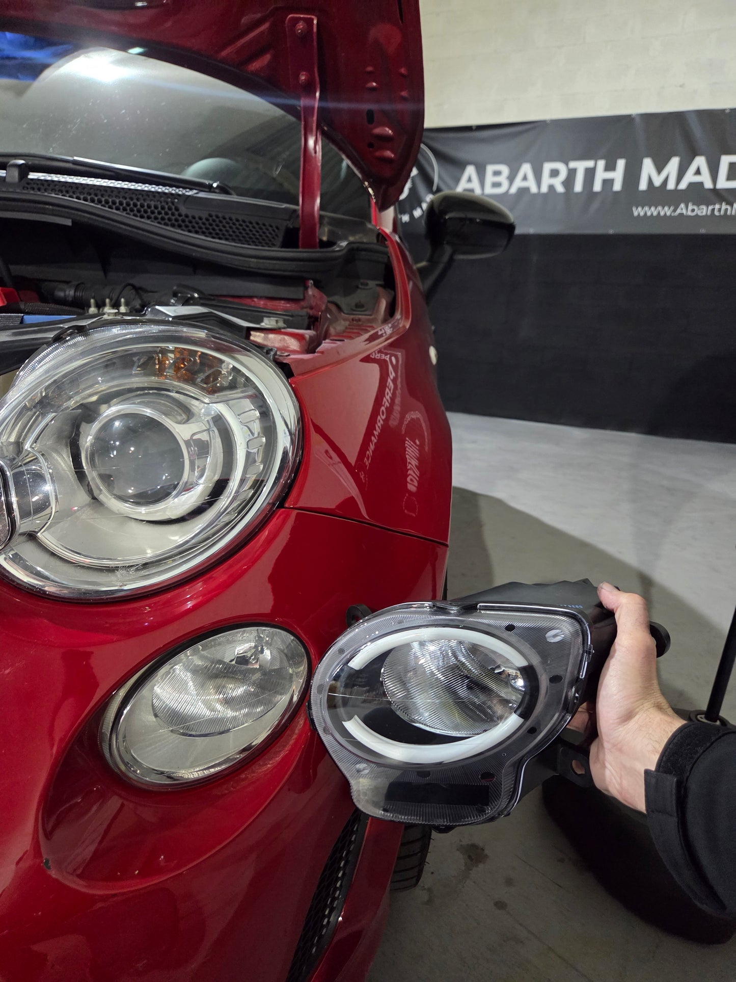 Abarth 500 595 695 Custom Led Painted DRL Daylights Diurnos Faros Lights