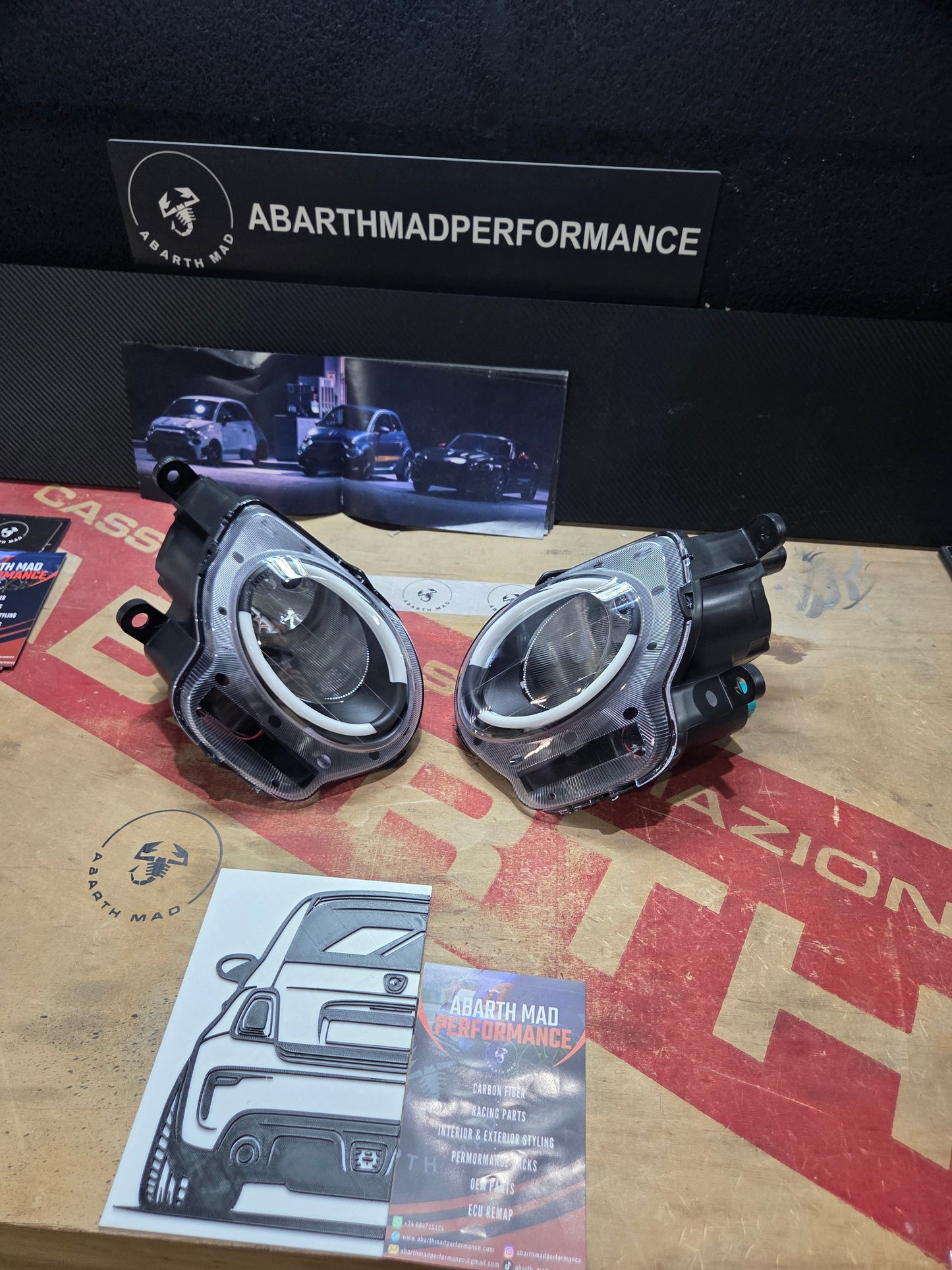 Abarth 500 595 695 Custom Led Painted DRL Daylights Diurnos Faros Lights