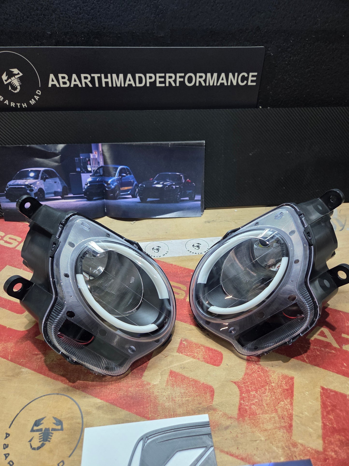 Abarth 500 595 695 Custom Led Painted DRL Daylights Diurnos Faros Lights