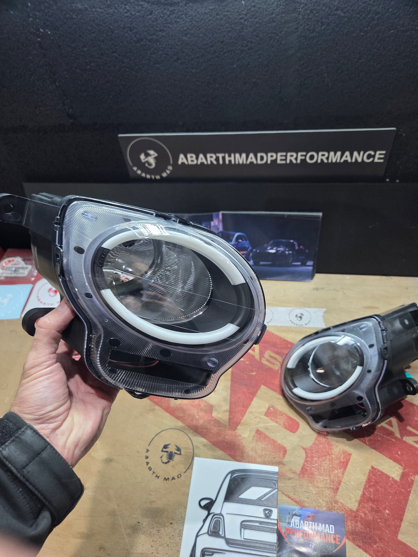 Abarth 500 595 695 Custom Led Painted DRL Daylights Diurnos Faros Lights