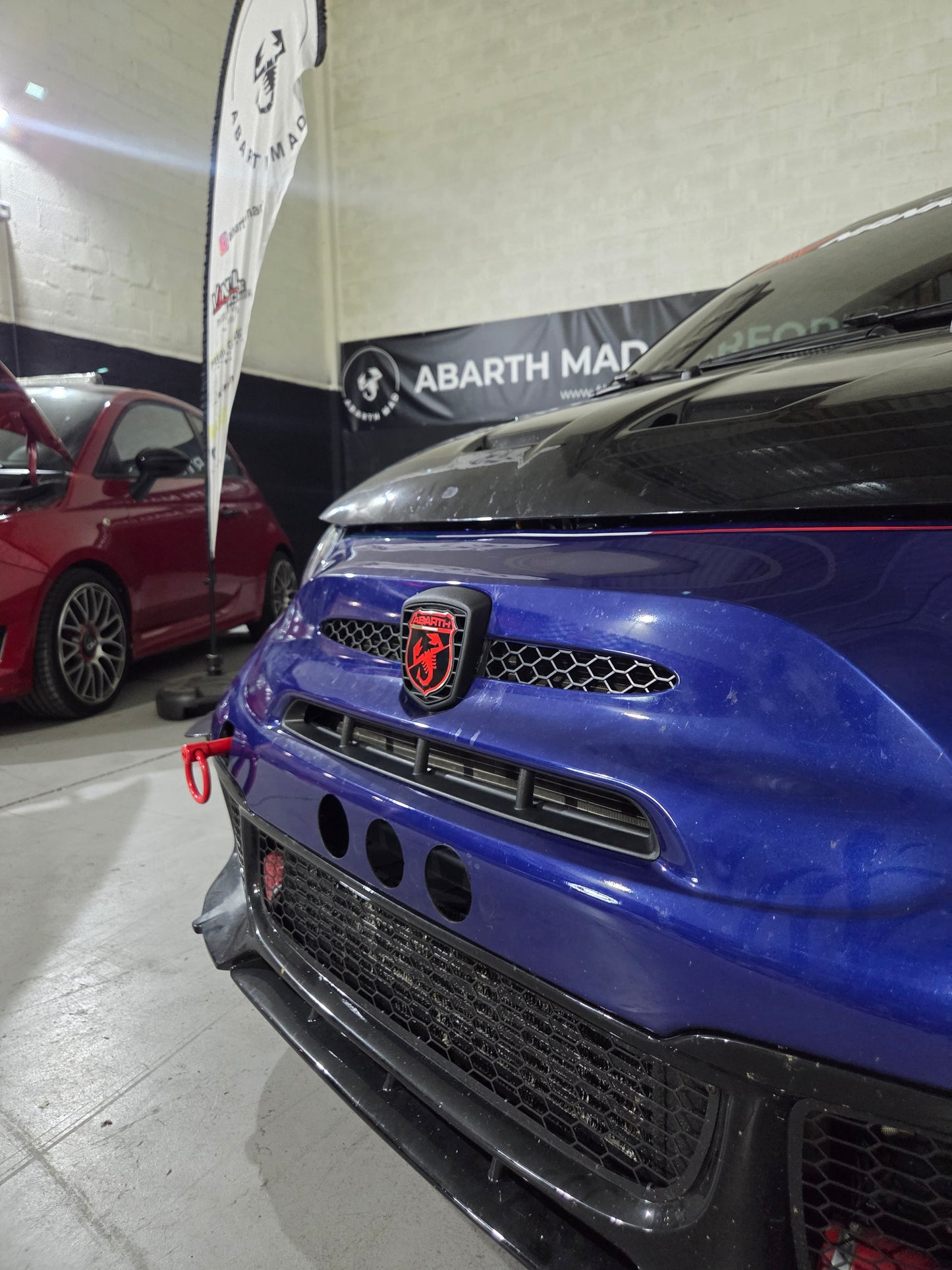 Abarth Racing Emblema Frontal Logo Front Race Set + Rejilla Grill 🏁