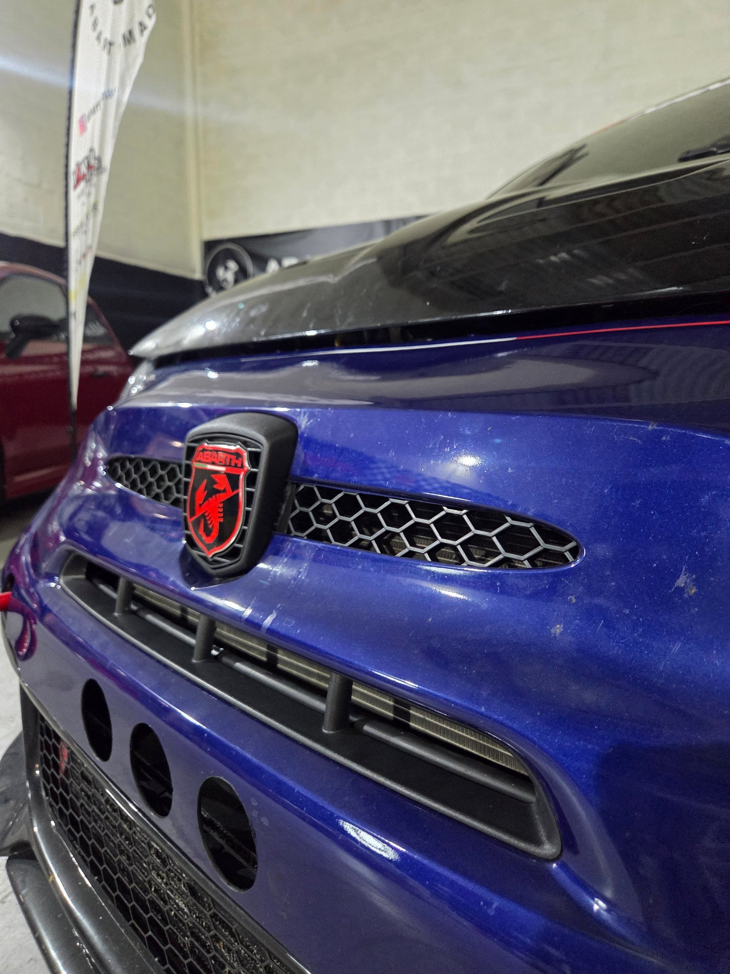 Abarth Racing Emblema Frontal Logo Front Race Set + Rejilla Grill 🏁