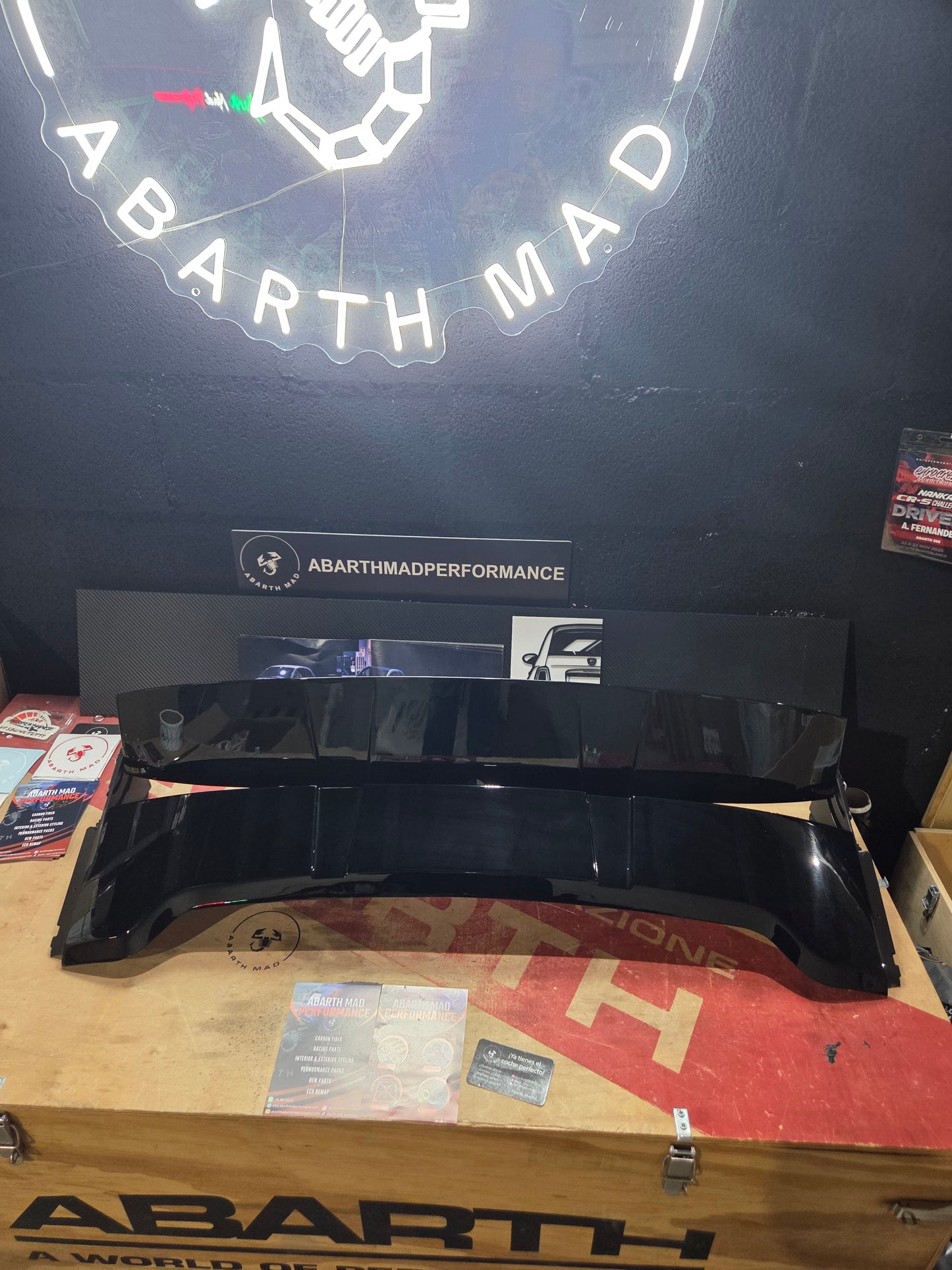 Abarth 500 595 695 Spoiler Alerón Regulable Tipo 70th Aniversario Adjustable 90°