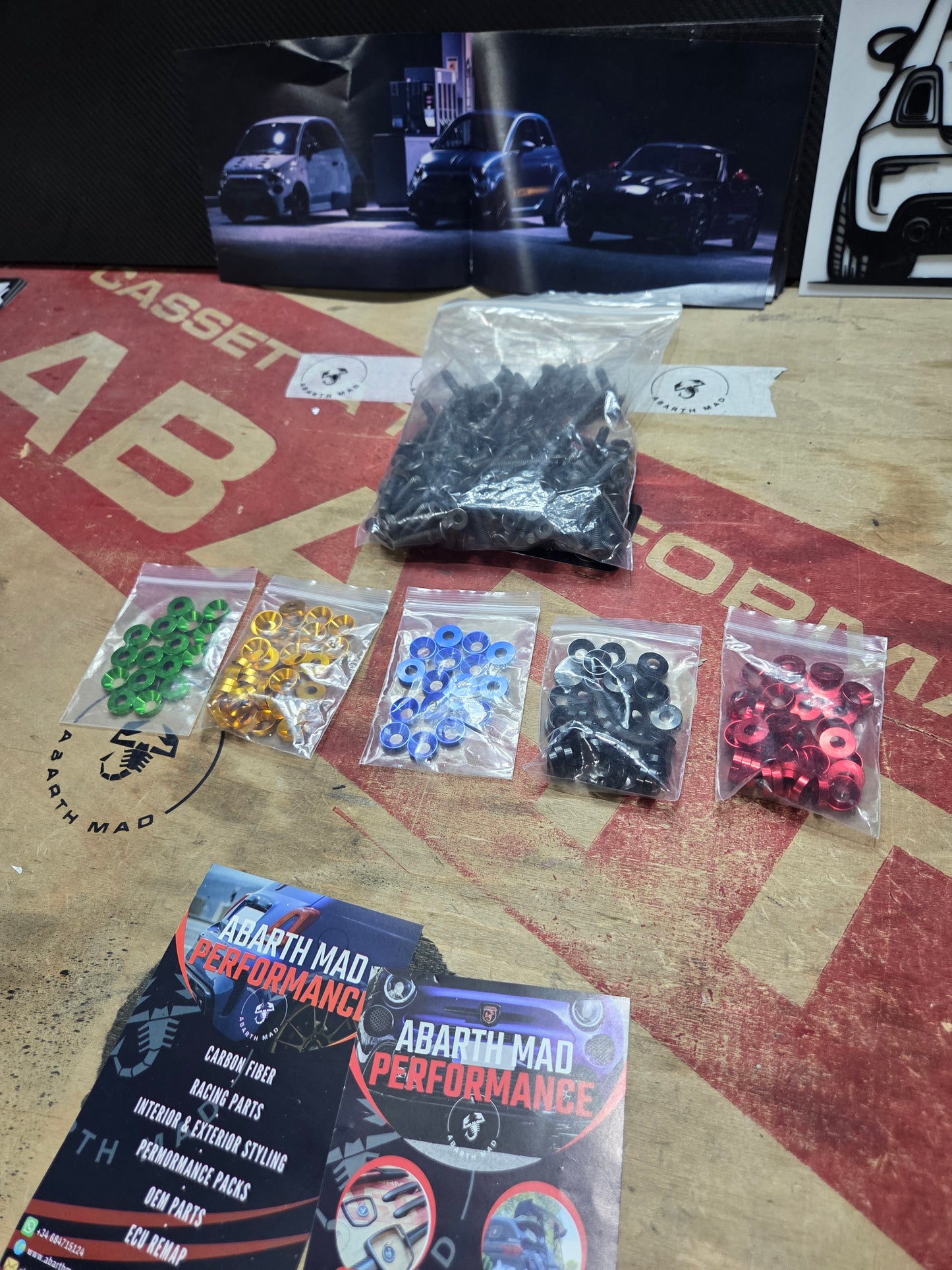 Abarth Engine Bay Bolts Kit Tornilleria Motor Inox 6 or 9