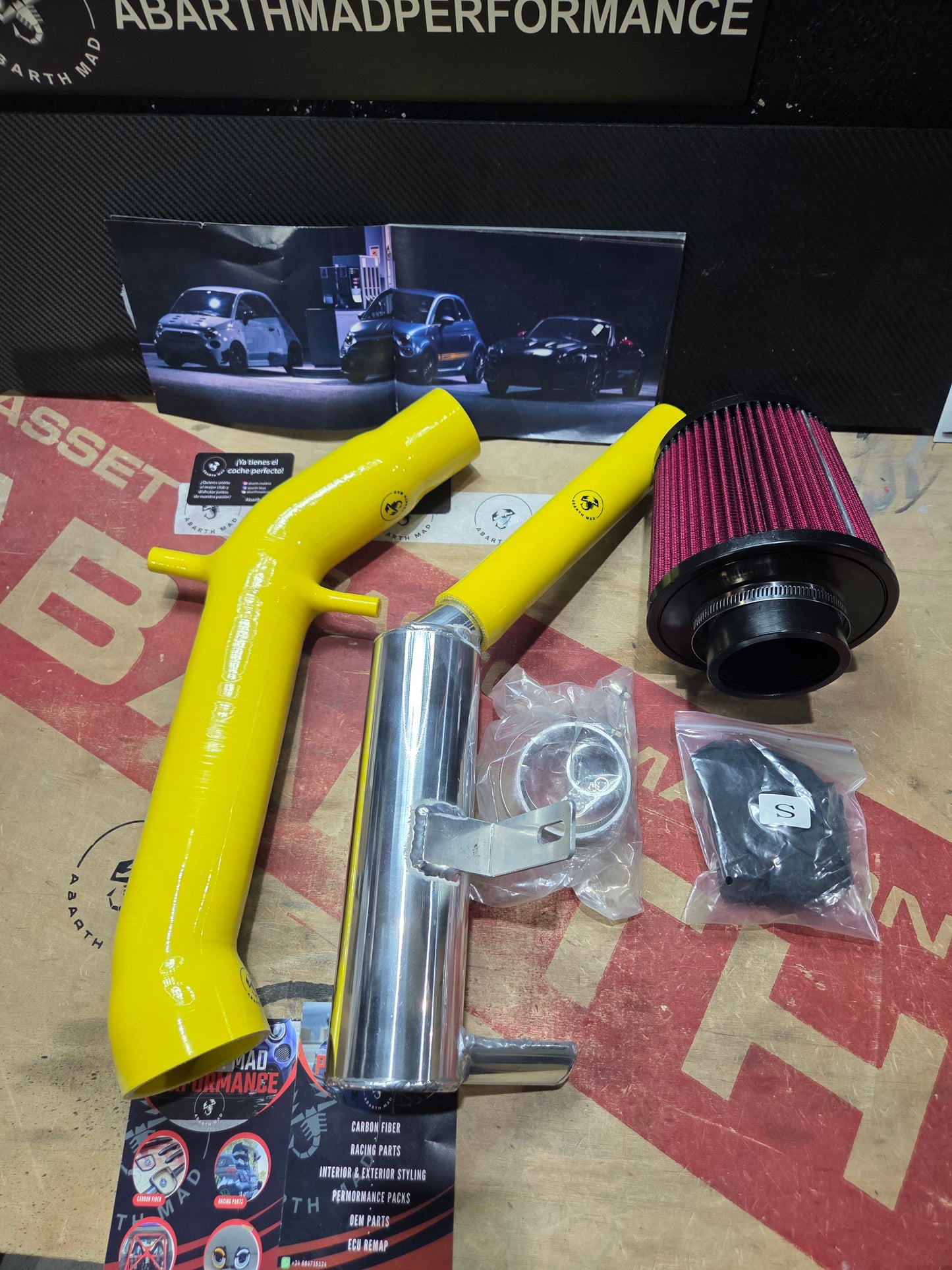 Abarth Complete Low Intake Kit with Catch Can ⚫️🔴🟡