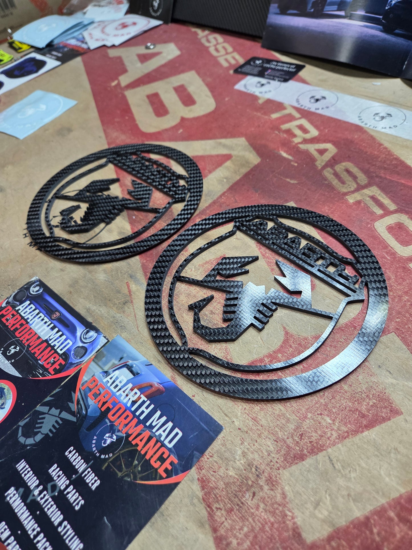 Abarth Fiat 500 Carbon Fiber Cover Carbono Cover Tapa Altavoz Speaker 🔊
