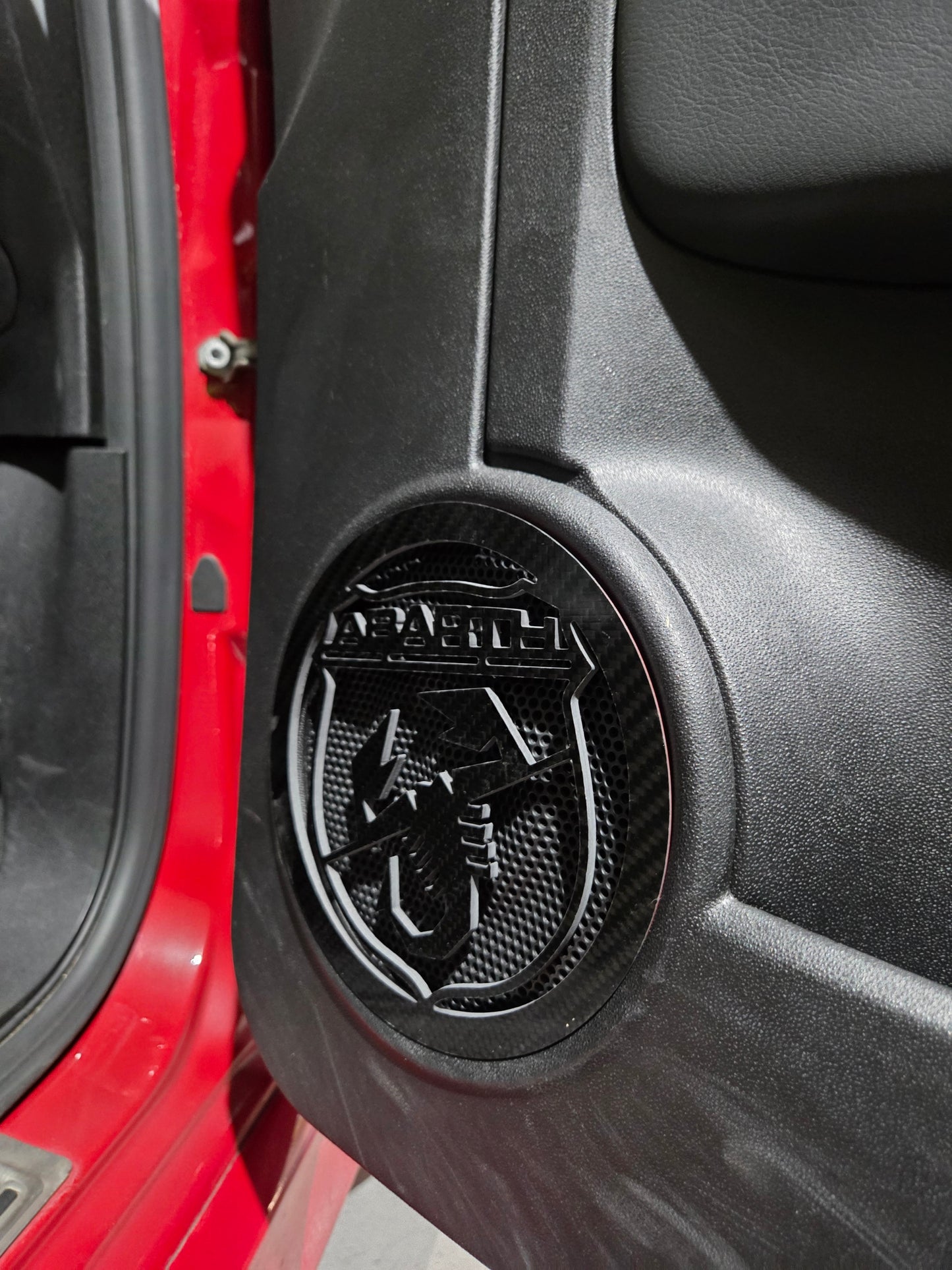 Abarth Fiat 500 Carbon Fiber Cover Carbono Cover Tapa Altavoz Speaker 🔊