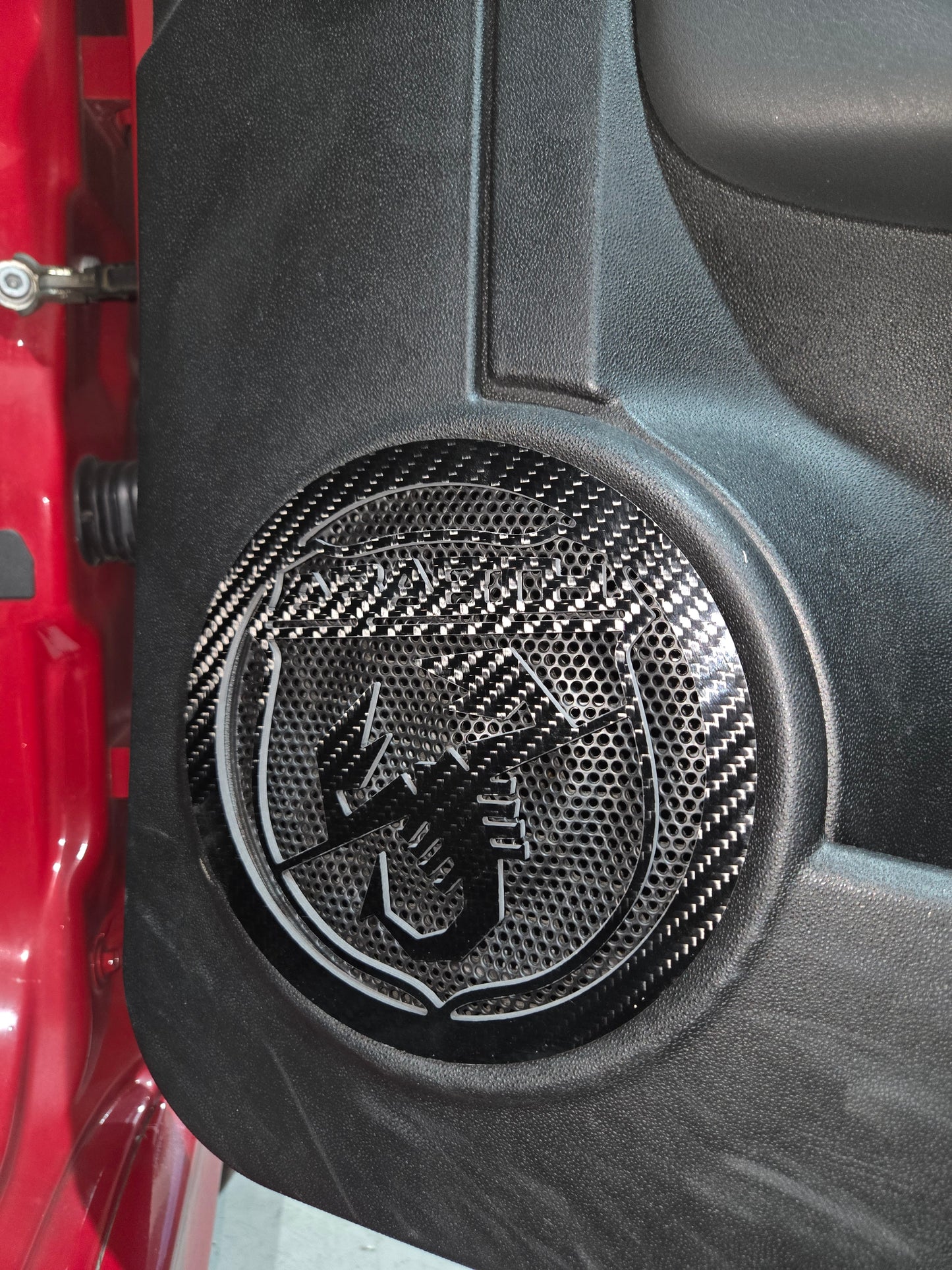 Abarth Fiat 500 Carbon Fiber Cover Carbono Cover Tapa Altavoz Speaker 🔊