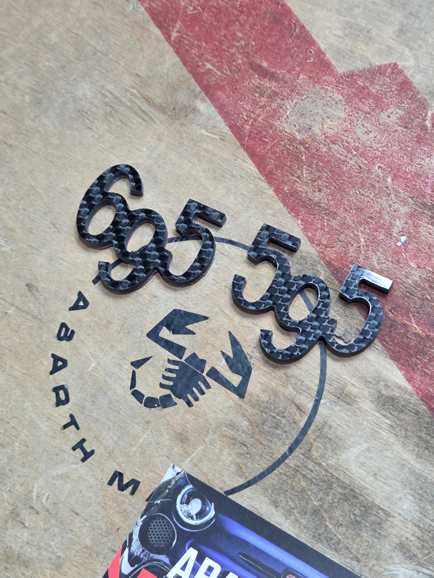 Abarth 595 or 695 Real Carbon Fiber Badge Emblem