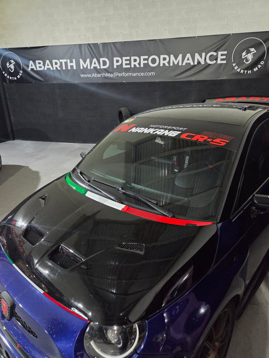 Abarth 500 Abs Italian Flag 🇮🇹 Cover Vierteaguas Windshield