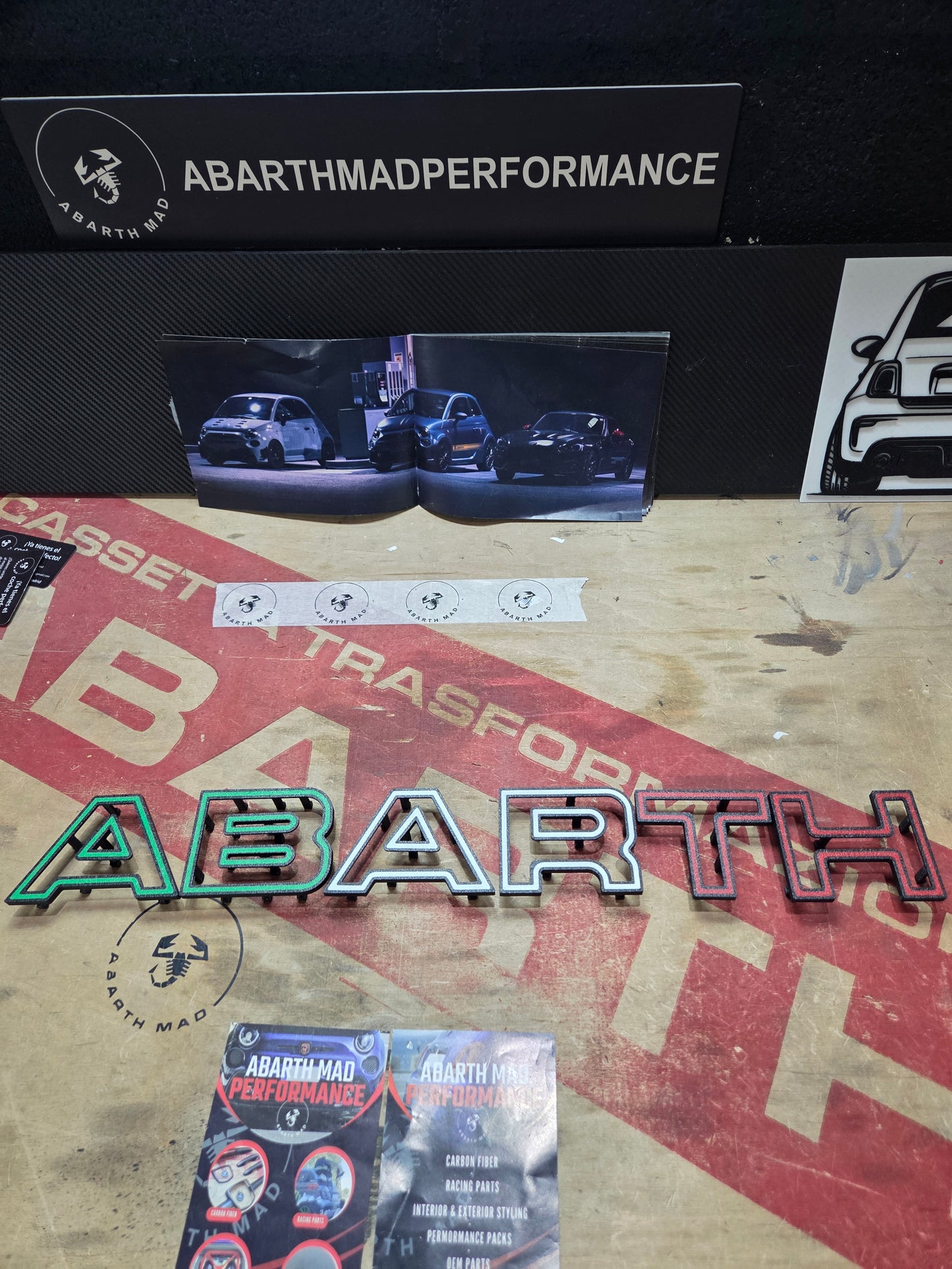 New!! Abarth 2016+ Restyling 3D Easy Fit Letras Clip Letters Front Bumper Grille Rejilla Delantera