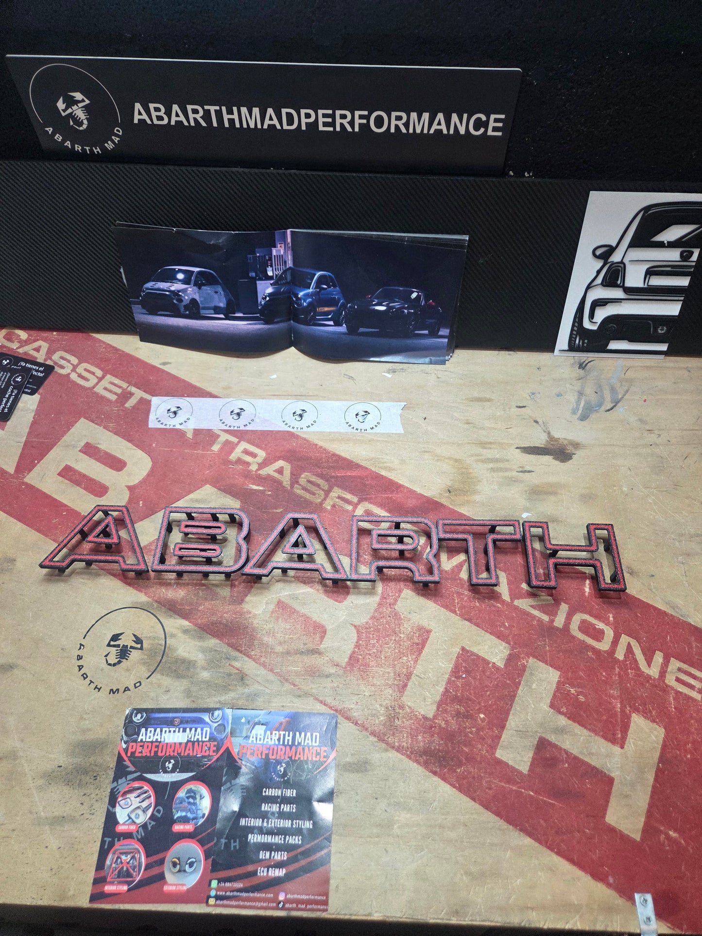 New!! Abarth 2016+ Restyling 3D Easy Fit Letras Clip Letters Front Bumper Grille Rejilla Delantera