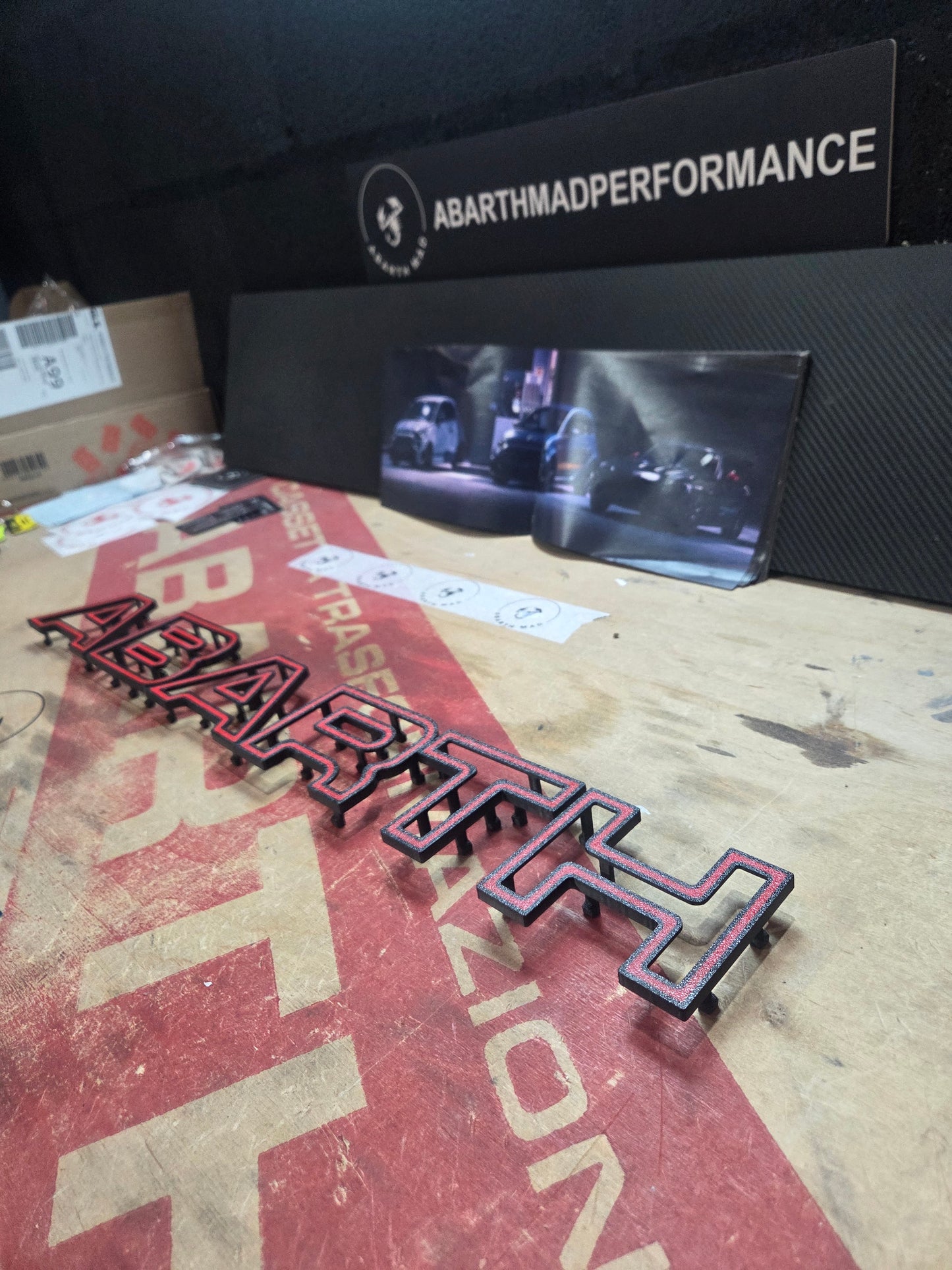 New!! Abarth 2016+ Restyling 3D Easy Fit Letras Clip Letters Front Bumper Grille Rejilla Delantera